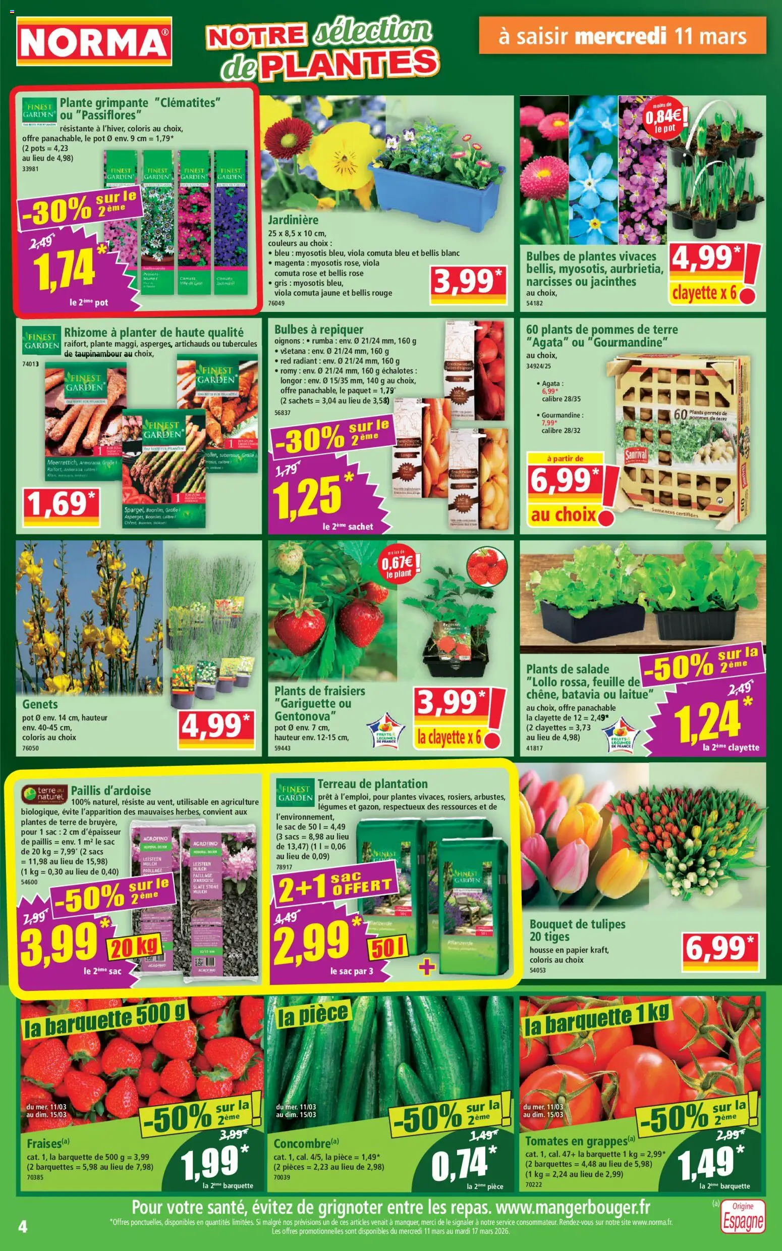 {H1} | Page: 4 | Produits: Salade, Sac, Jardinière, Paillis d'ardoise