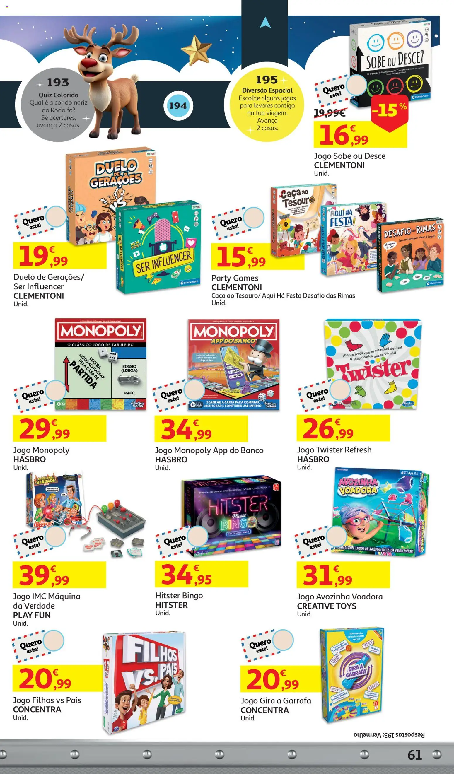 Auchan - A grande fábrica de Natal │ válido de 05.11.2025 | Página: 61 | Produtos: Jogos, Banco