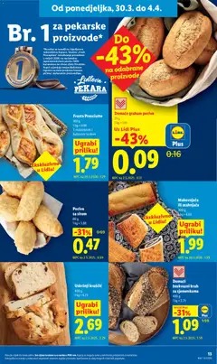Domaći beskvasni kruh sa sjemenkama, 400 g - Pregled kataloga iz trgovine Lidl, vrijedi od 30.03.2026 | Stranica: 13 | Proizvodi: Pekara, Kruh, Pecivo