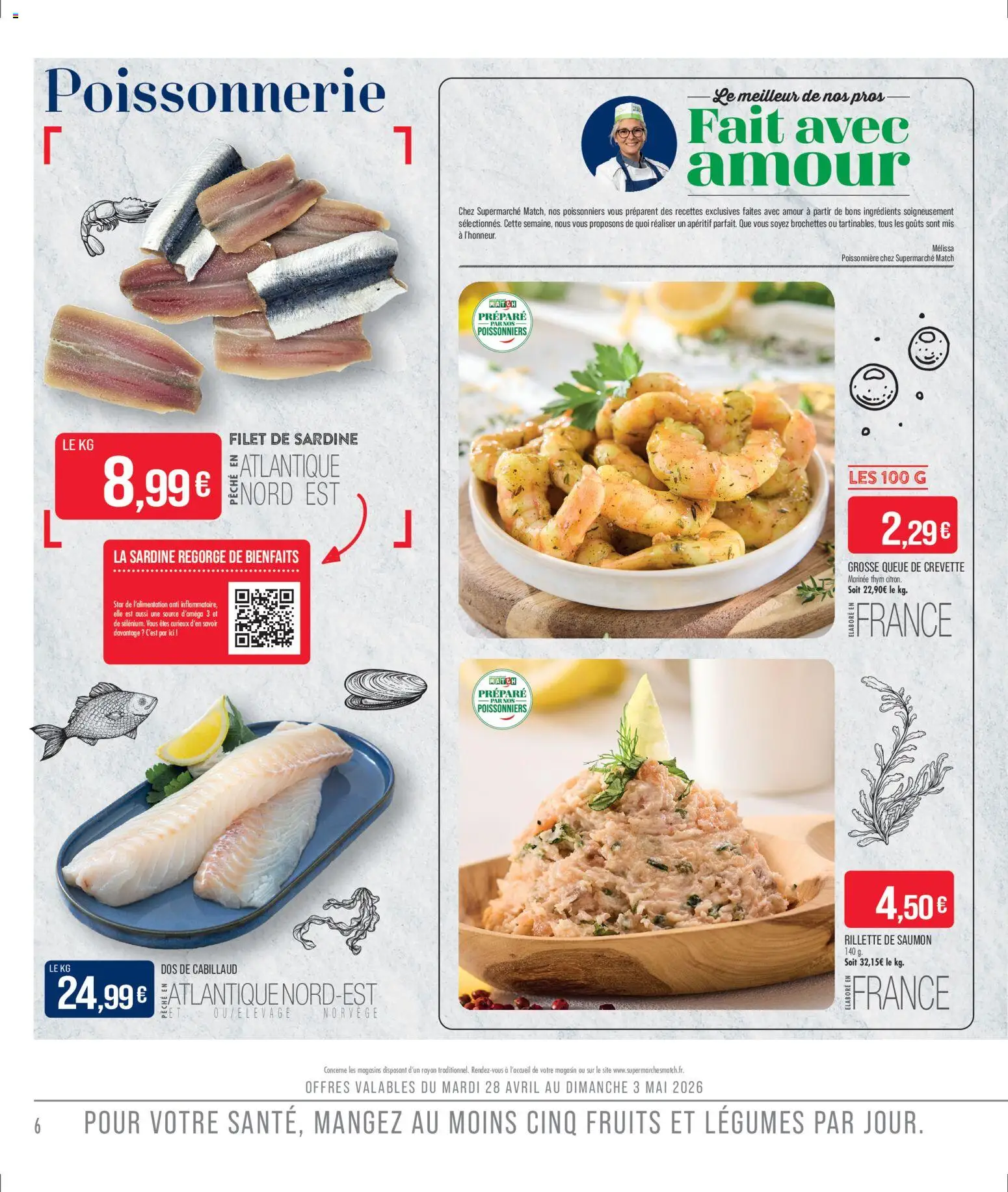 {H1} | Page: 6 | Produits: Sardine, Crevette, Dos de cabillaud, Saumon