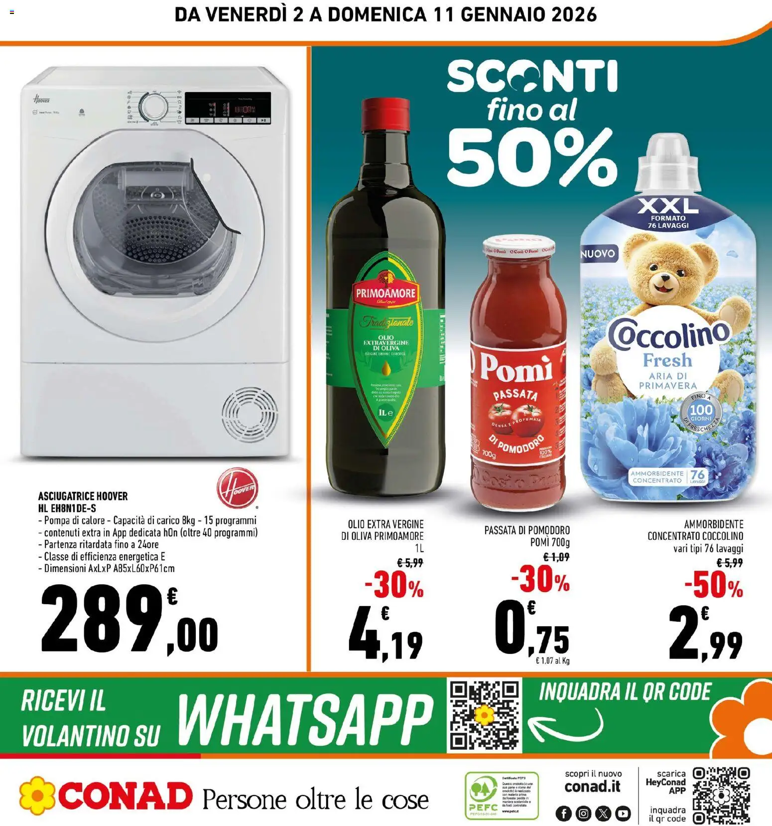 Volantino Conad del 02.01.2026 | Pagina: 32 | Prodotti: Pane, Olio, Passata di pomodoro, Olio extra vergine