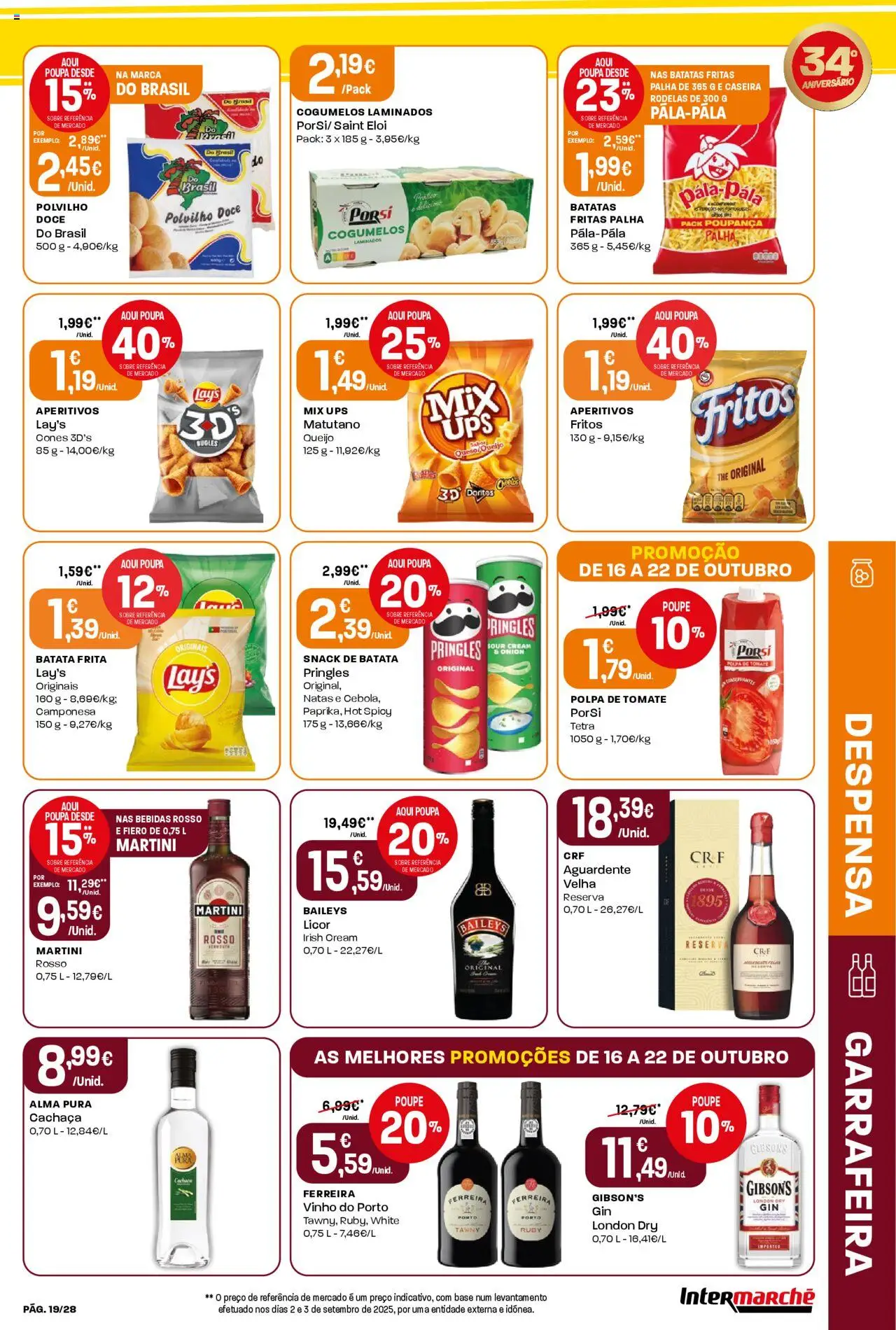 Intermarché Folheto Contact │ válido de 16.10.2025 | Página: 19 | Produtos: Batata, Base, Cogumelos, Batatas fritas