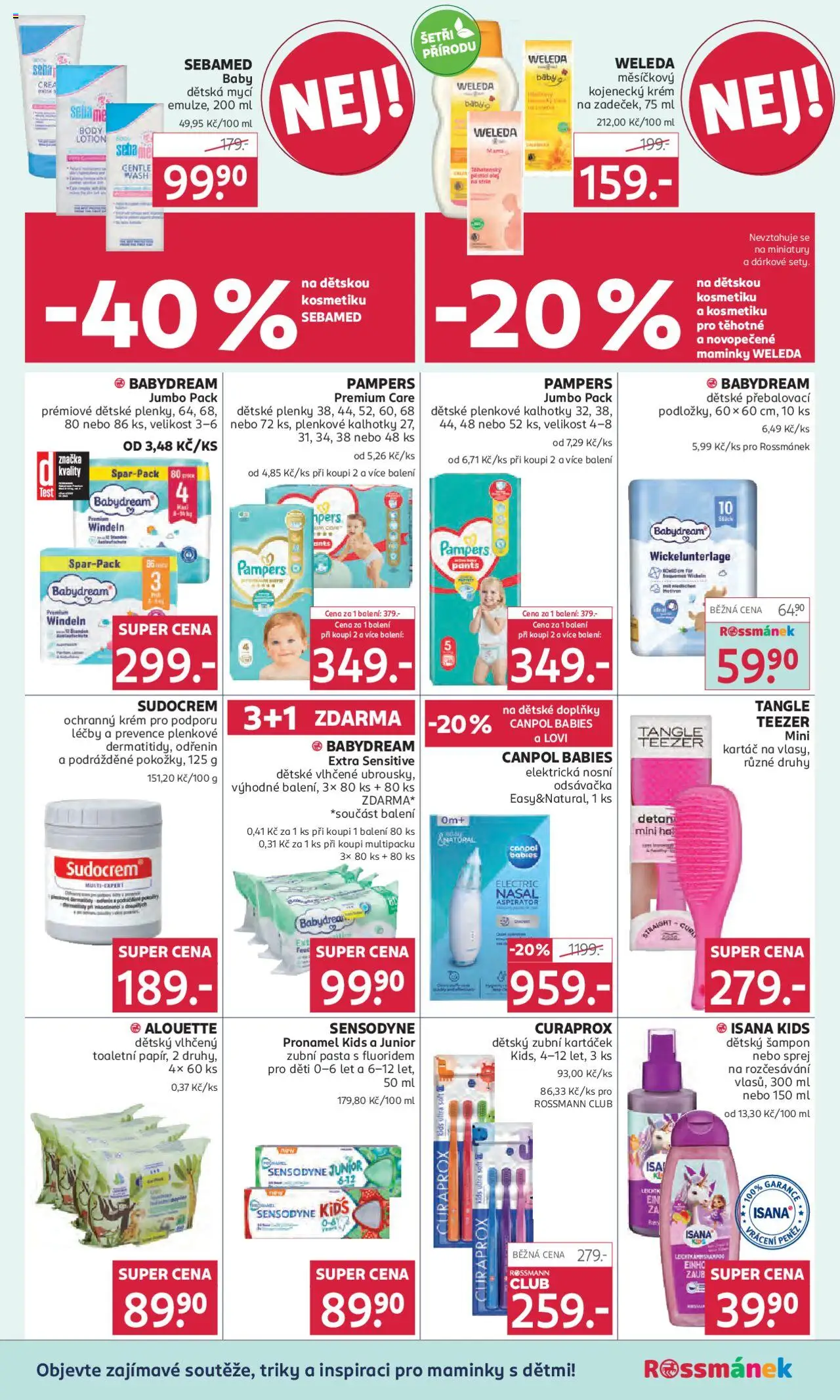 Rossmann leták od 08.10.2025 | Strana: 13 | Produkty: Zubní pasta, Weleda, Sprej na rozčesávání vlasů, Curaprox