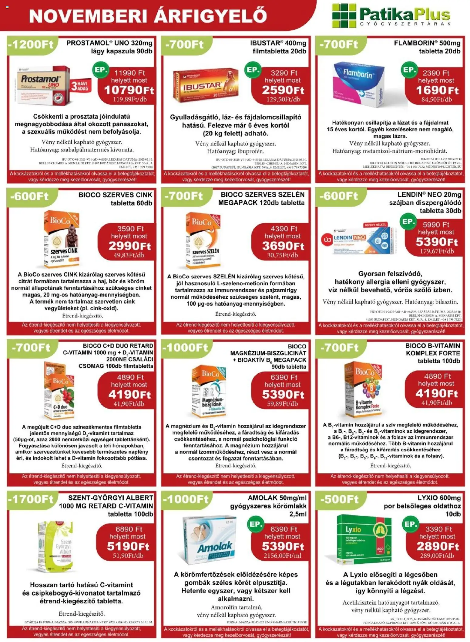 PatikaPlus akciós ujság - amely érvényes a következő dátumtól: 01.11.2025 | Oldal: 7 | Termékek: Szőlő, Körömlakk, Bor