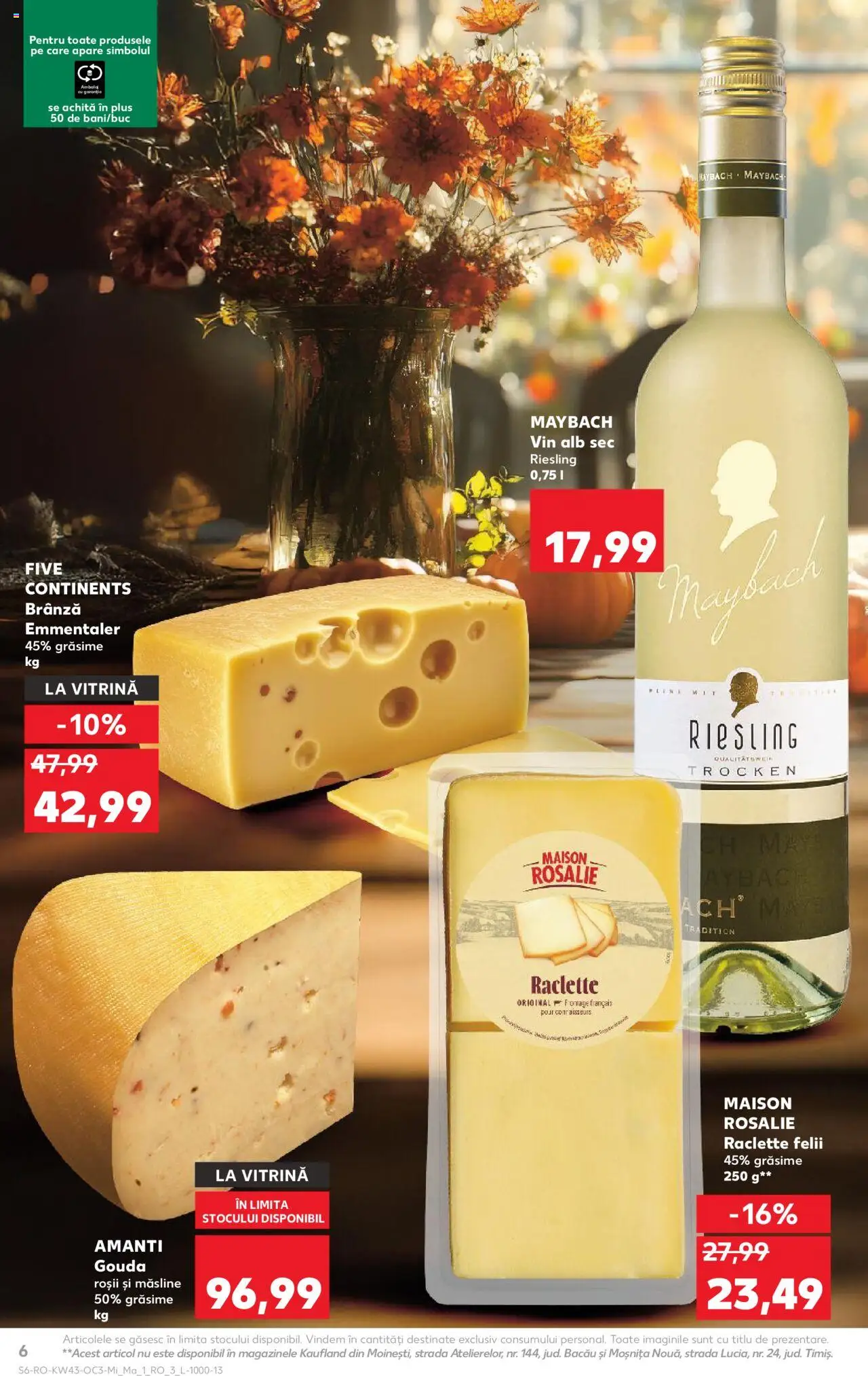 Noul catalog Kaufland – valabil de la 22.10.2025 | Pagină: 6 | Produse: Vitrină, Măsline, Vin, Gouda