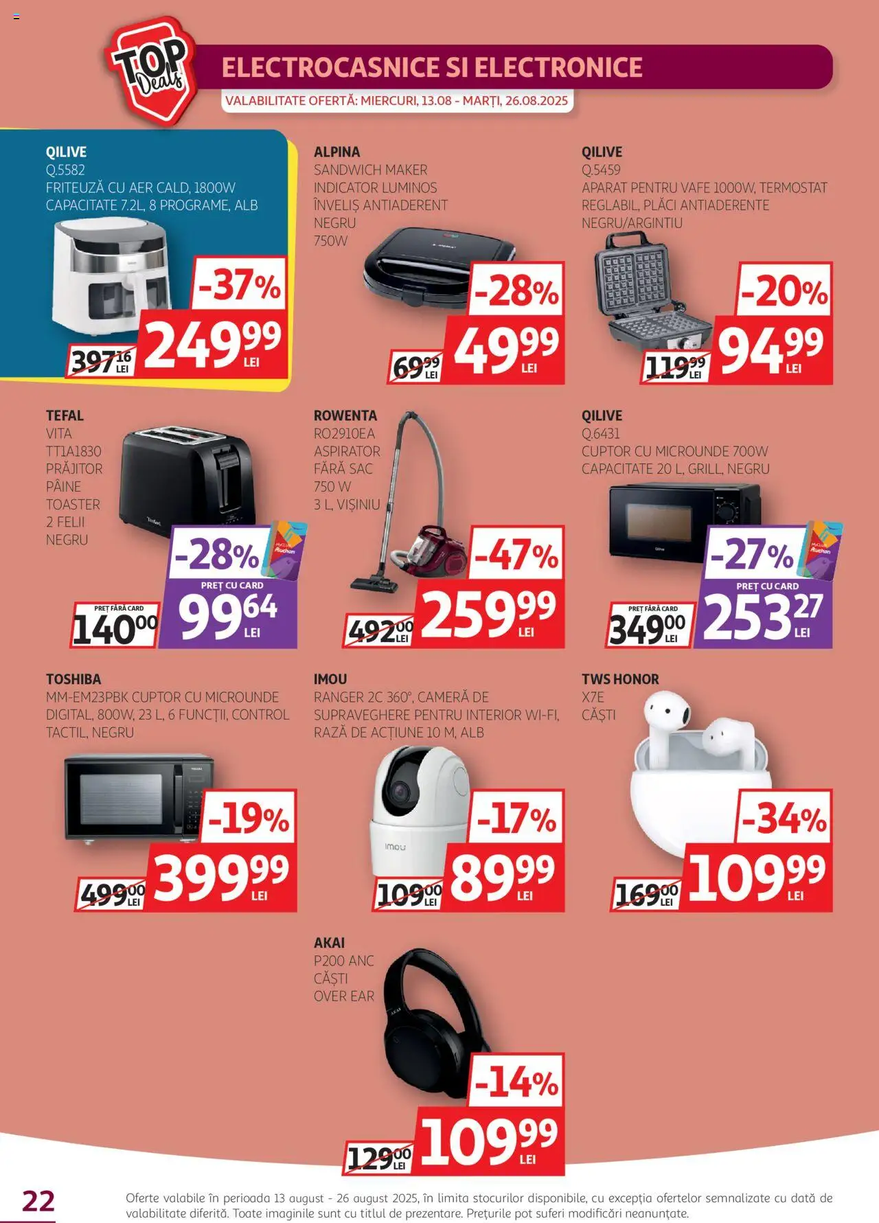Catalog Auchan – valabil de la 13.08.2025 | Pagină: 22 | Produse: Cuptor, Toaster, Friteuză, Pâine