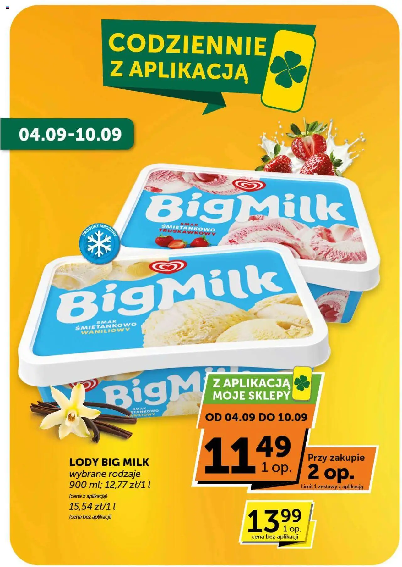 Groszek Gazetka - Minimarket od 04.09.2025 | Strona: 5 | Produkty: Big Milk, Lody