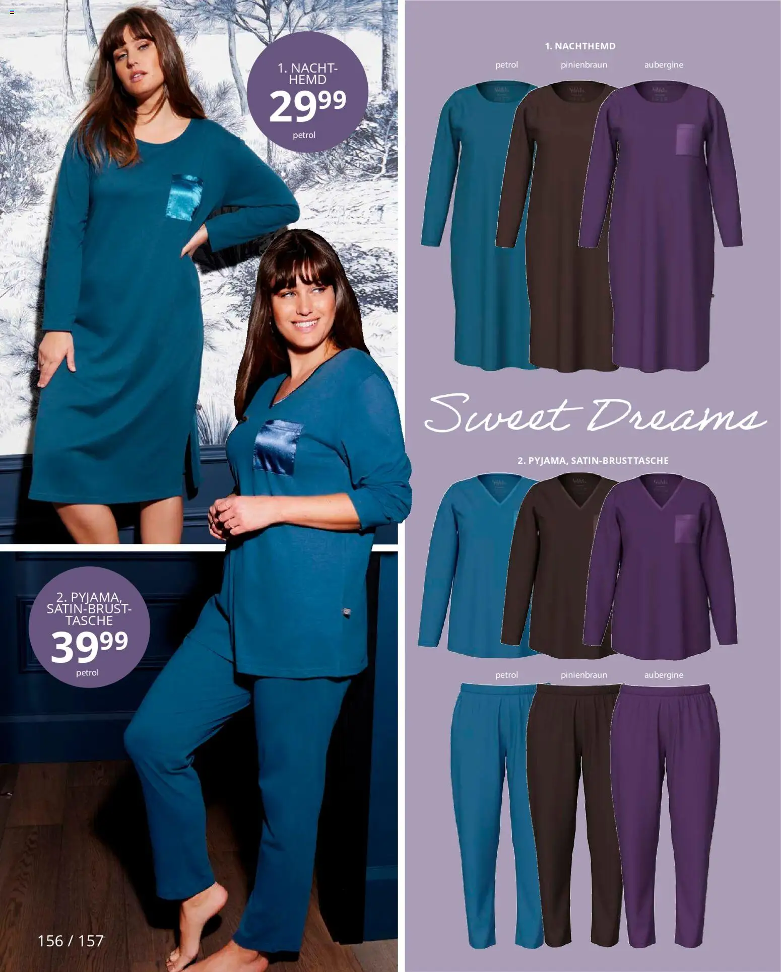 Ulla Popken Prospekt 	 – gültig ab 01.11.2025 | Seite: 156 | Produkte: Tasche, Hemd, Aubergine, Pyjama