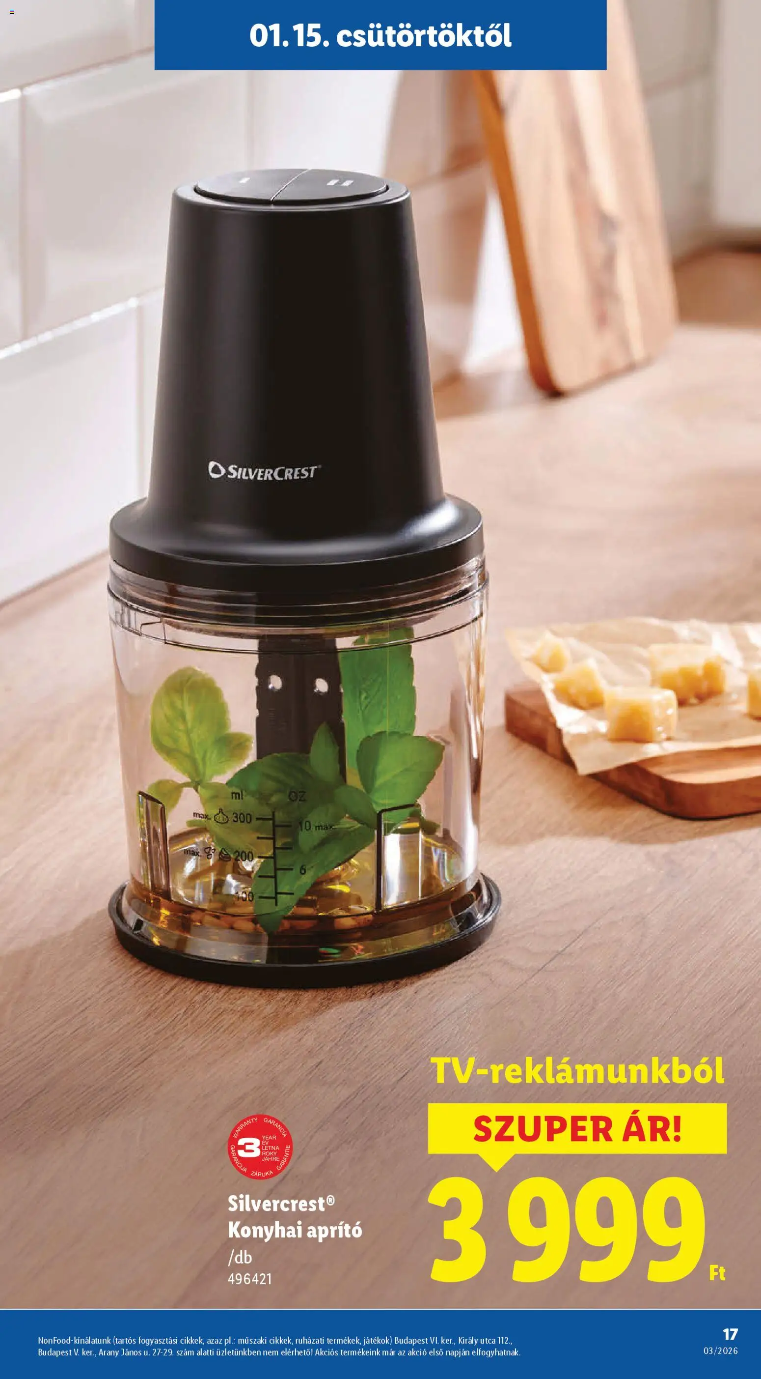 Lidl akciós ujság - amely érvényes a következő dátumtól: 15.01.2026 | Oldal: 17 | Termékek: Aprító, Játékok