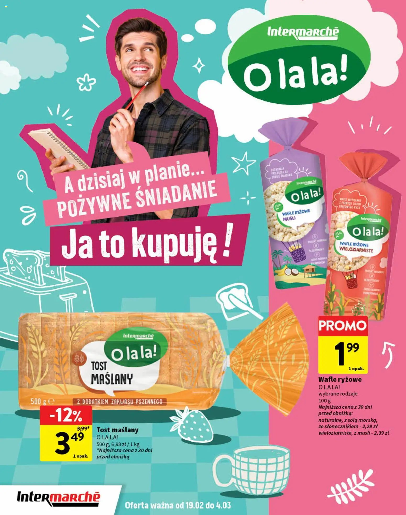 Intermarche Gazetka - O la la od 19.02.2026 | Strona: 2 | Produkty: Wafle, Wafle ryżowe, Musli