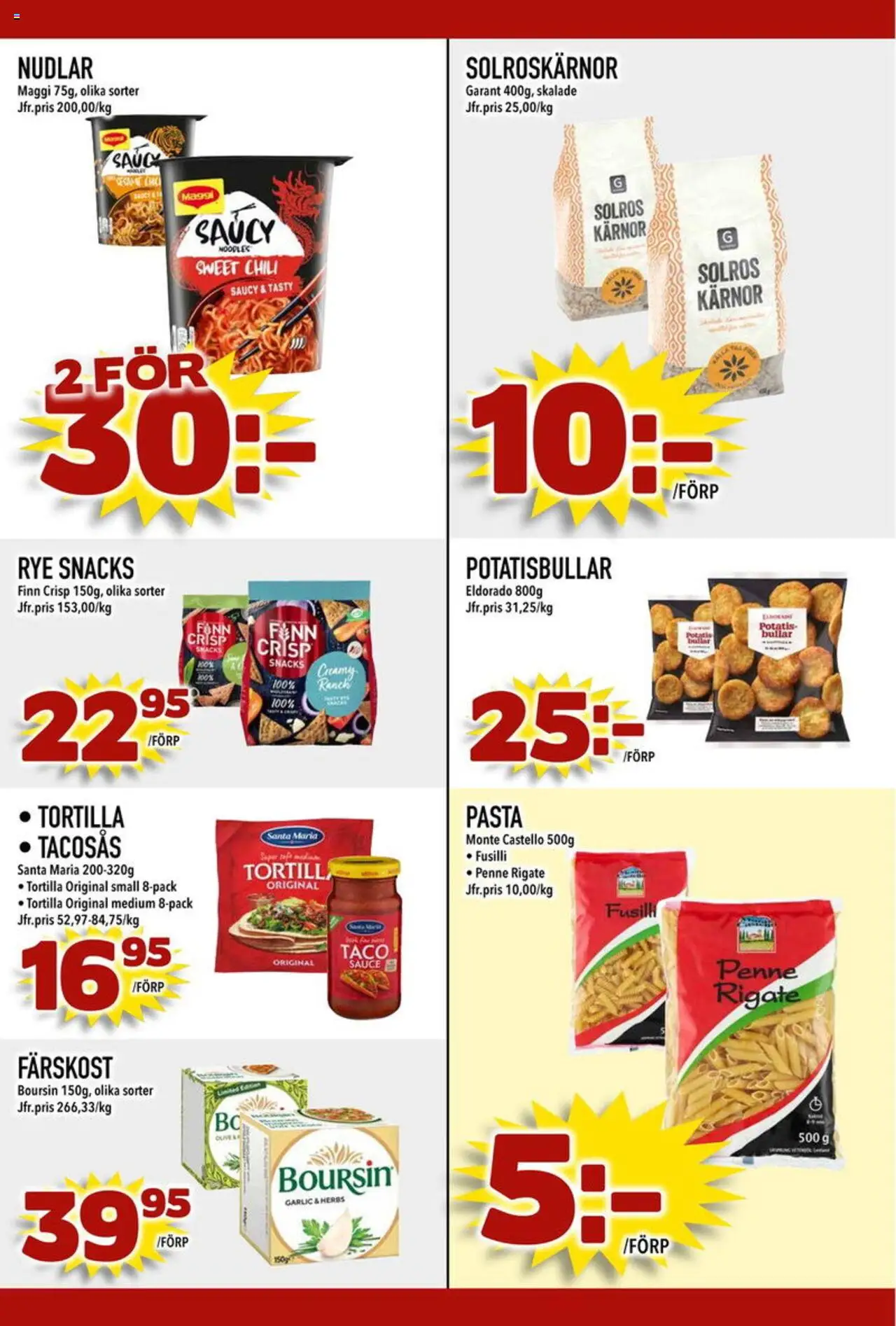 Din Mat reklamblad aktuell från 18.08.2025 | Sida: 6 | Produkter: Tortilla, Tacosås, Potatisbullar, Chili