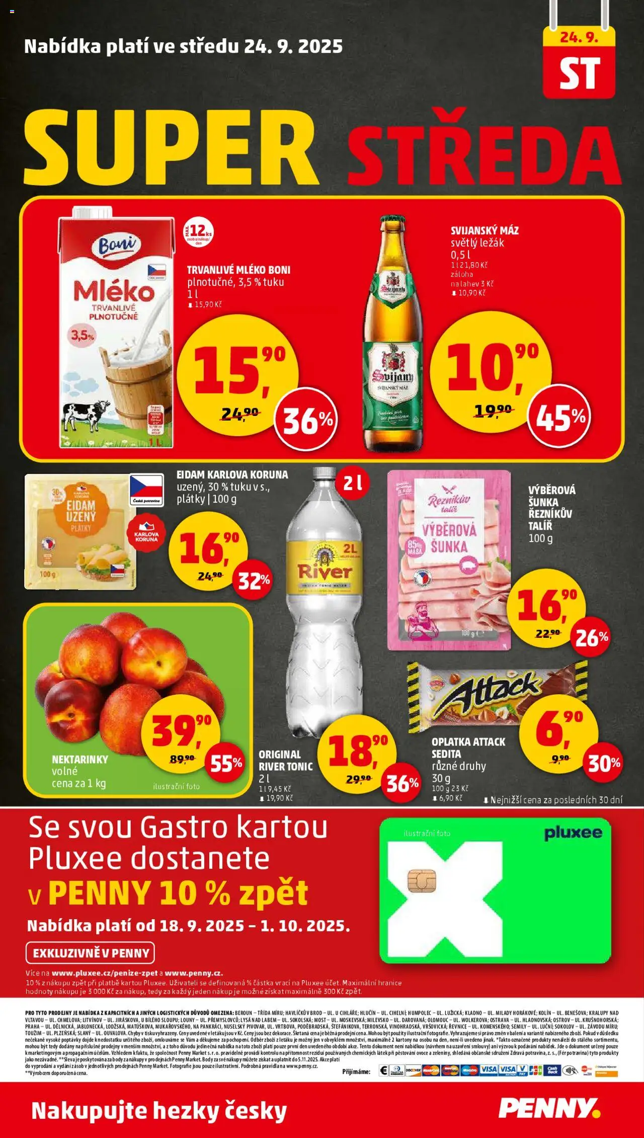 Penny Market leták - Čtvrtečník od 18.09.2025 | Strana: 32 | Produkty: Ovoce, Mléko, Mošt, Láhev