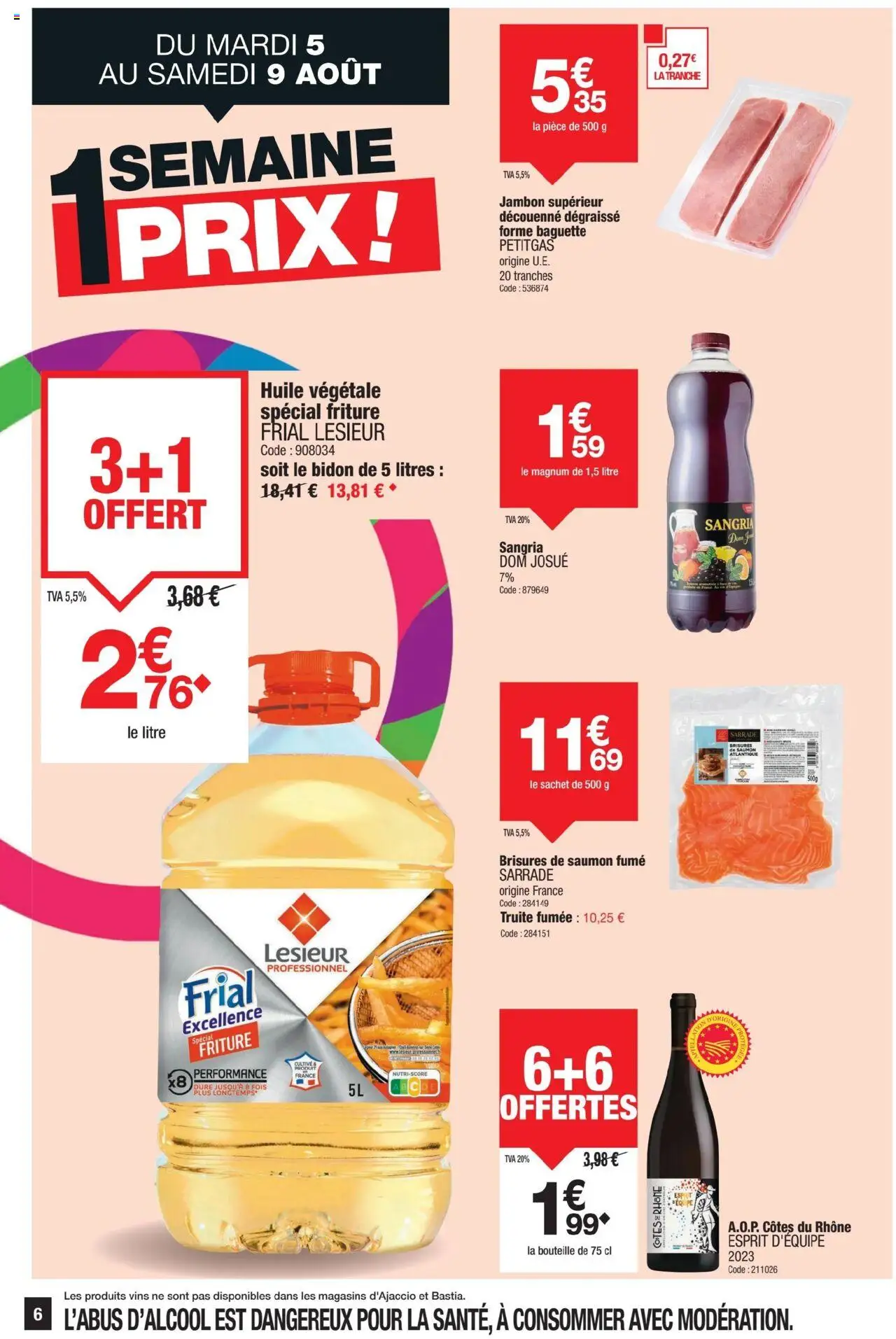  | Page: 6 | Produits: Sangria, Huile, Jambon, Saumon