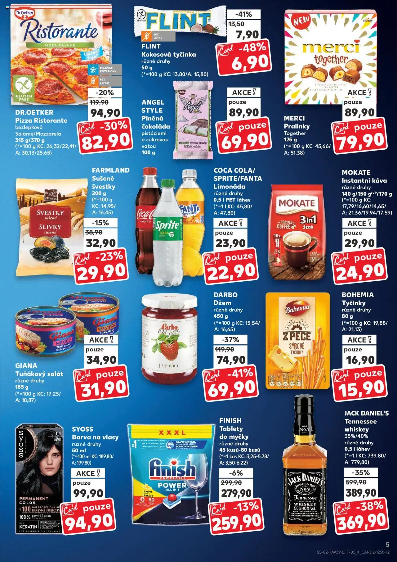 Kaufland leták od 24.09.2025 | Strana: 5 | Produkty: Finish, Káva, Salát, Potraviny