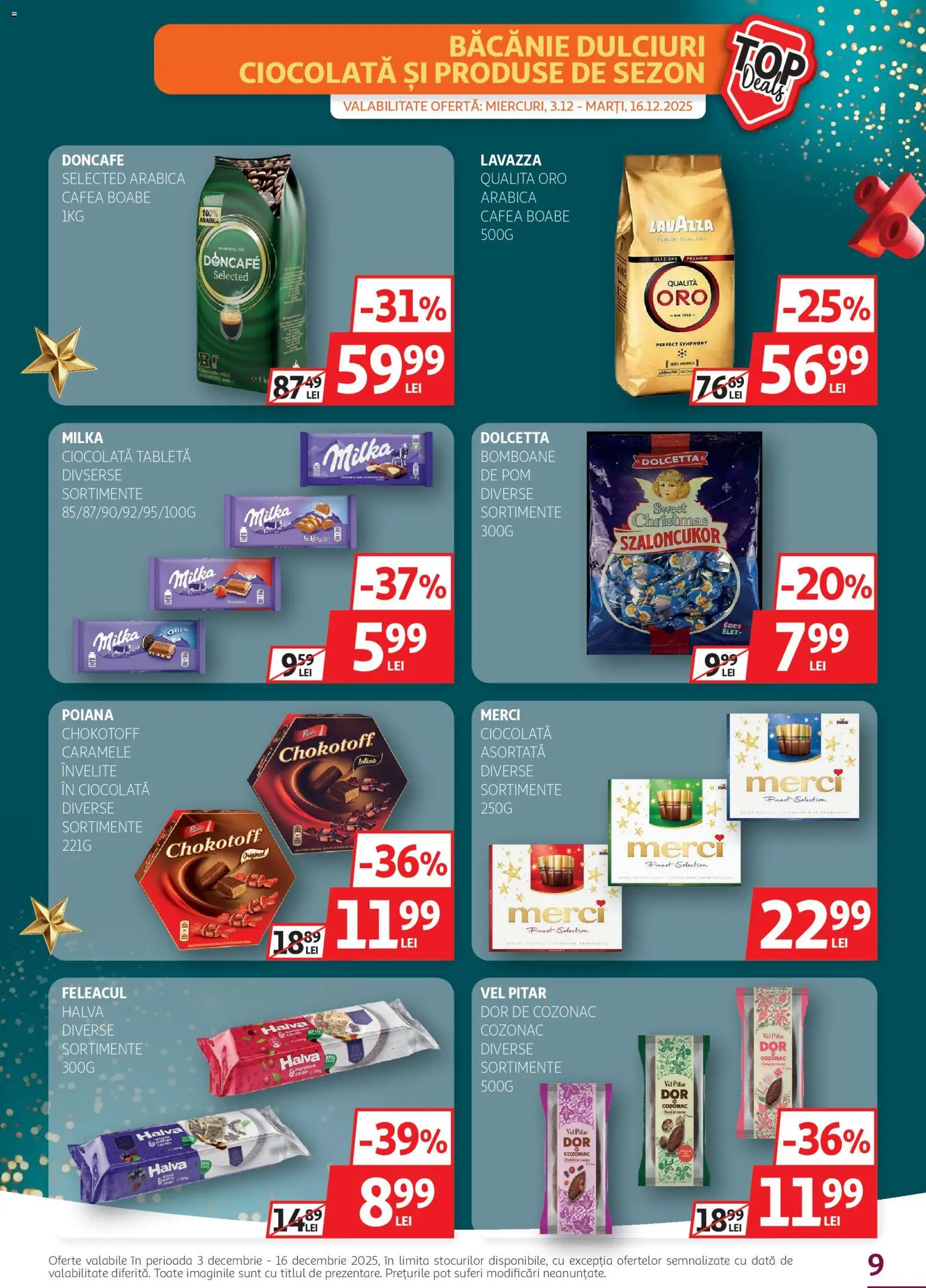 Noul catalog Auchan – valabil de la 03.12.2025 | Pagină: 9 | Produse: Tabletă, Cafea, Bomboane, Caramele