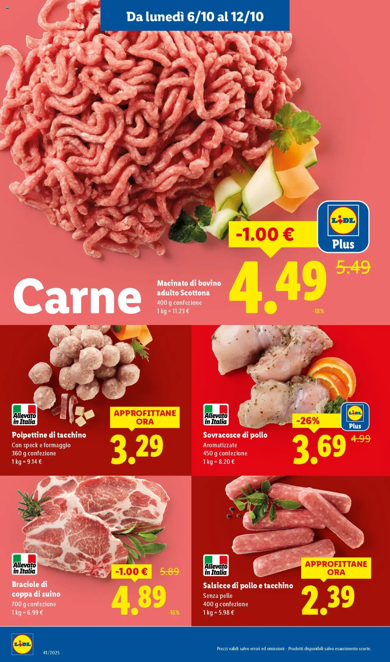 Volantino Lidl del 06.10.2025 | Pagina: 4 | Prodotti: Speck, Bovino, Suino, Formaggio