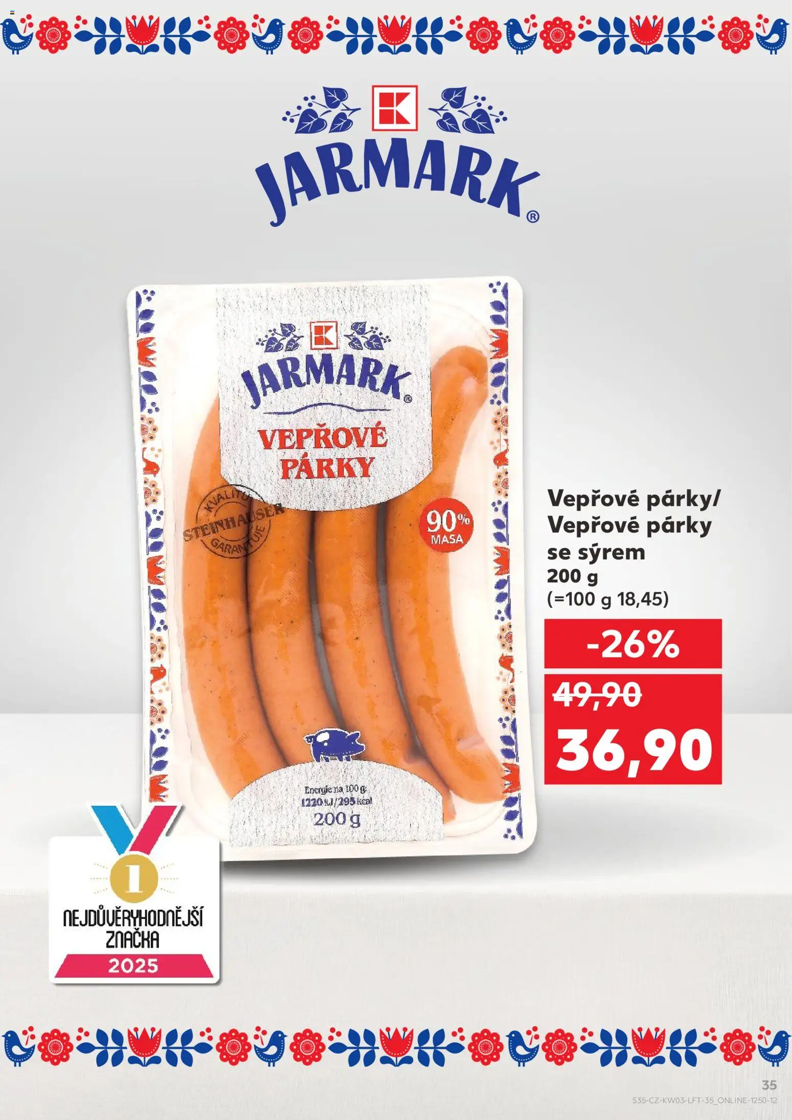 Kaufland leták - Praha 4 od 14.01.2026 | Strana: 35 | Produkty: Párky, Vepřové párky