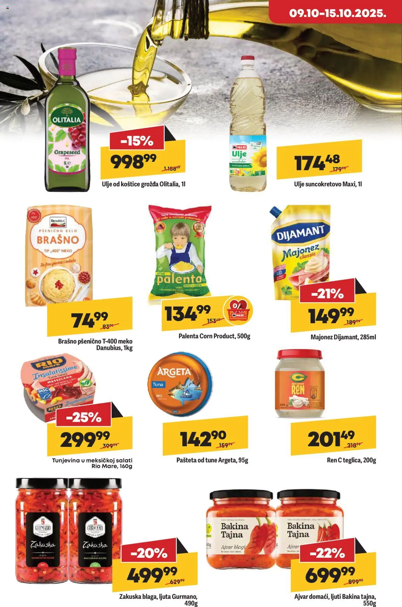 Maxi katalog - važi od 09.10.2025 | Strana: 14 | Proizvode: Majonez, Ajvar, Palenta, Ulje