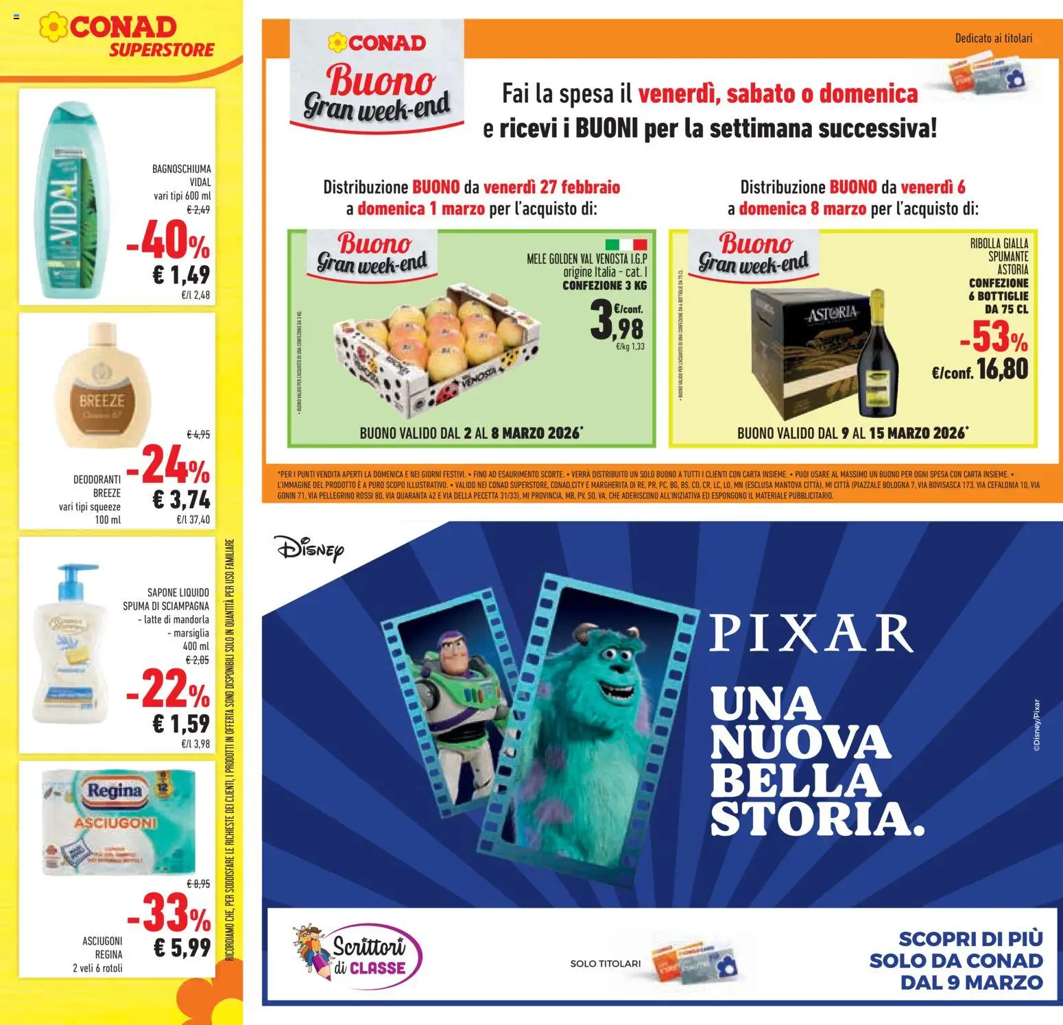 Volantino Conad del 25.02.2026 | Pagina: 41 | Prodotti: Bagnoschiuma, Mele, Latte, Spumante