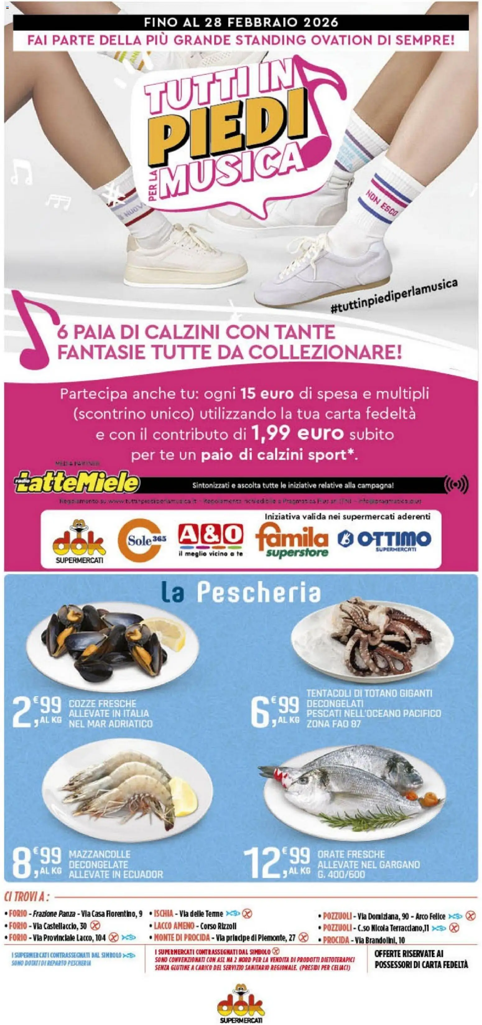 Volantino DOK del 18.02.2026 | Pagina: 12 | Prodotti: Tè, Cozze, Mazzancolle, Totano