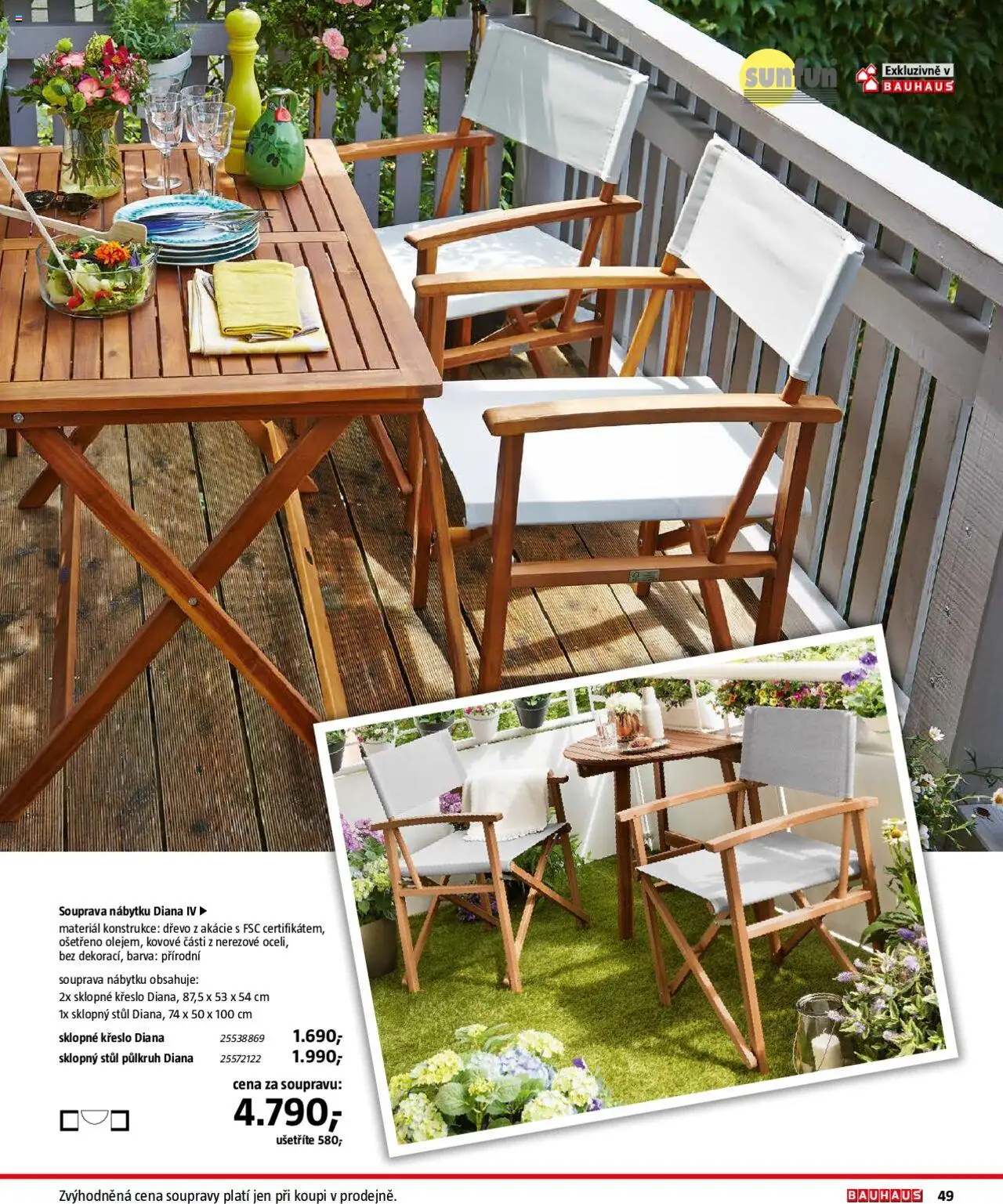 Bauhaus katalog Zahradní nábytek od 01.04.2025 | Strana: 49 | Produkty: Křeslo, Stůl