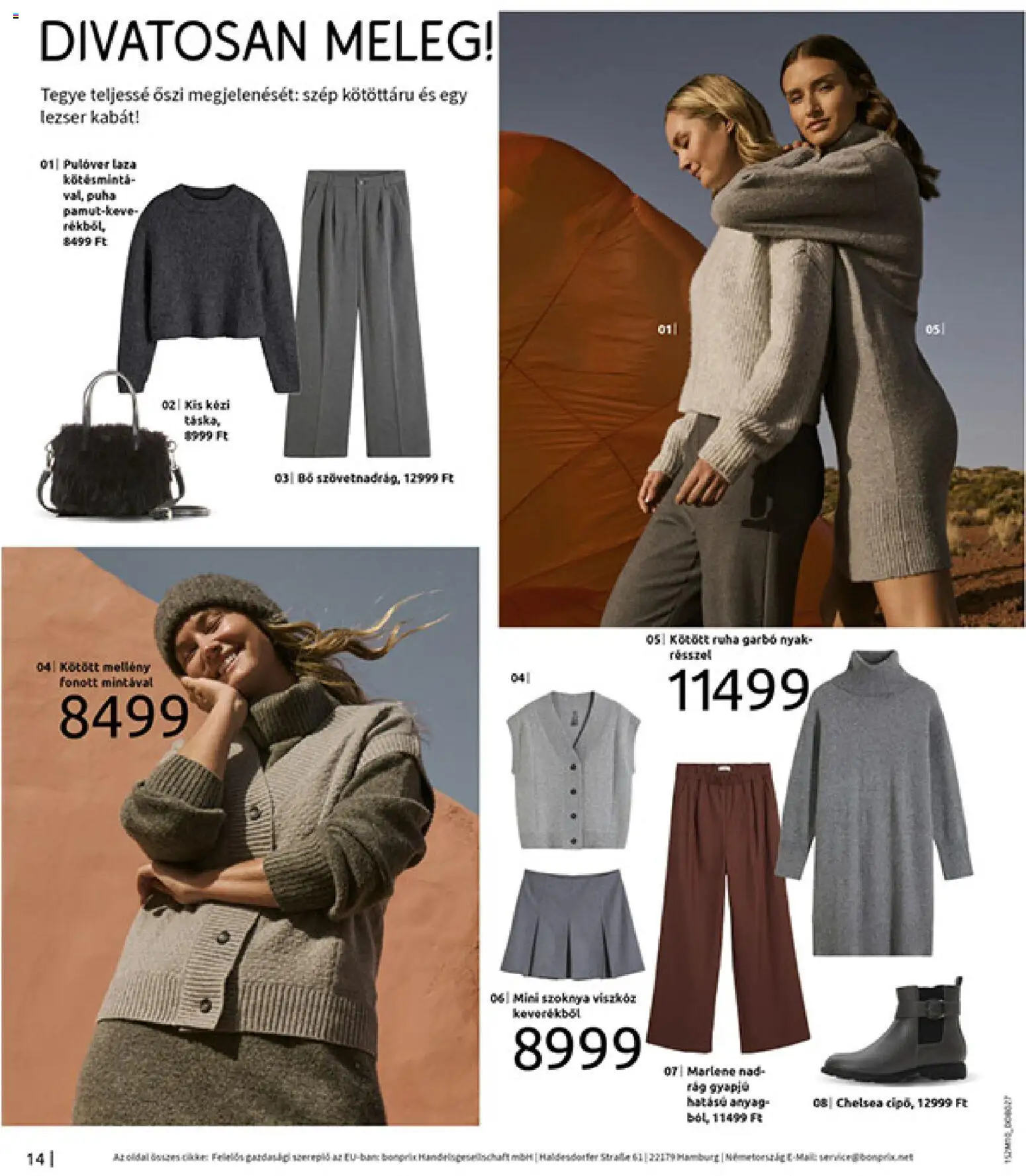 Bonprix akciós ujság - amely érvényes a következő dátumtól: 24.11.2025 | Oldal: 16 | Termékek: Garbó, Szoknya, Mellény, Kabát