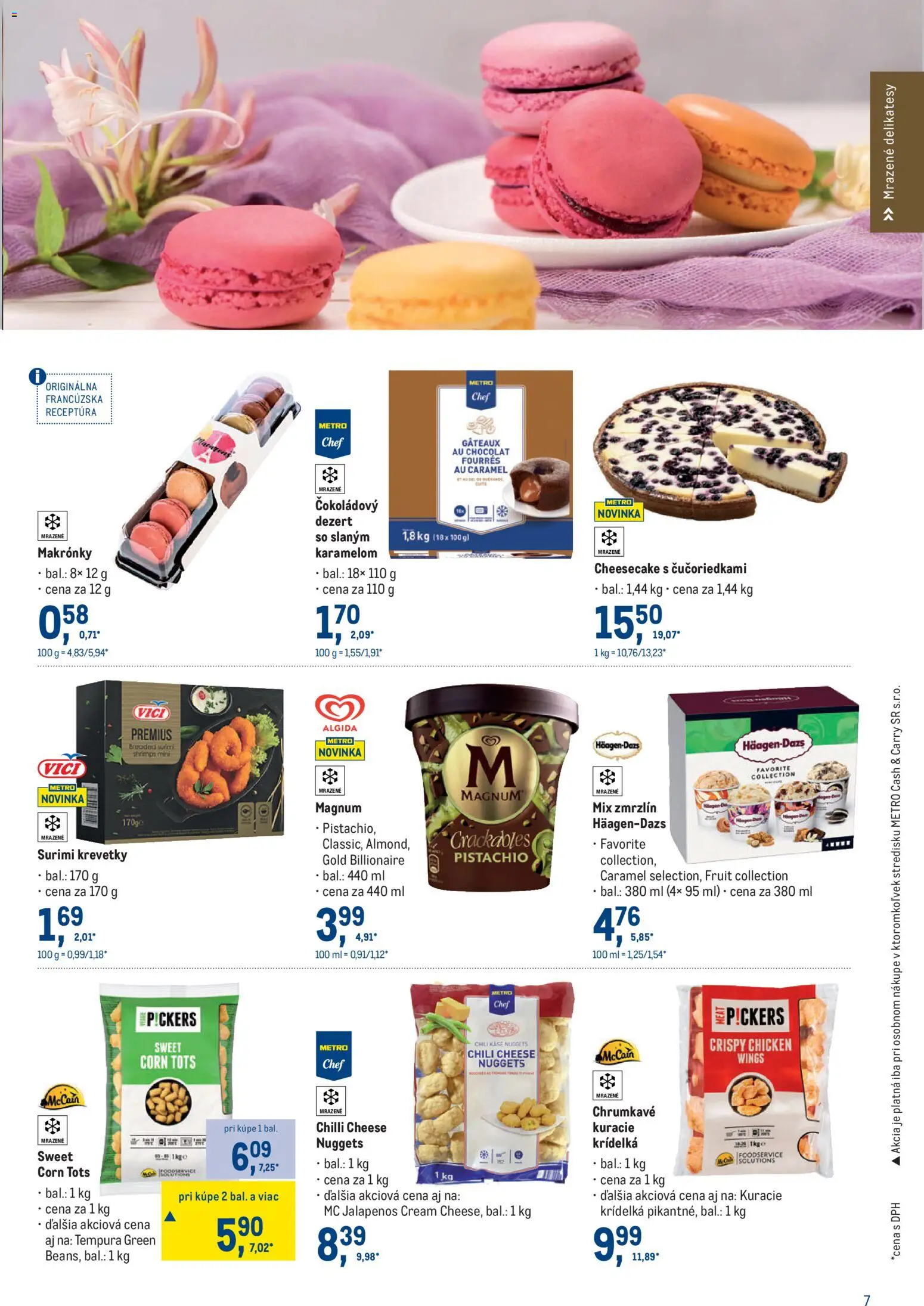 Nové Metro akcie – leták je platný od 11.03.2026 | Strana: 7 | Produkty: Chilli, Makronky, Magnum