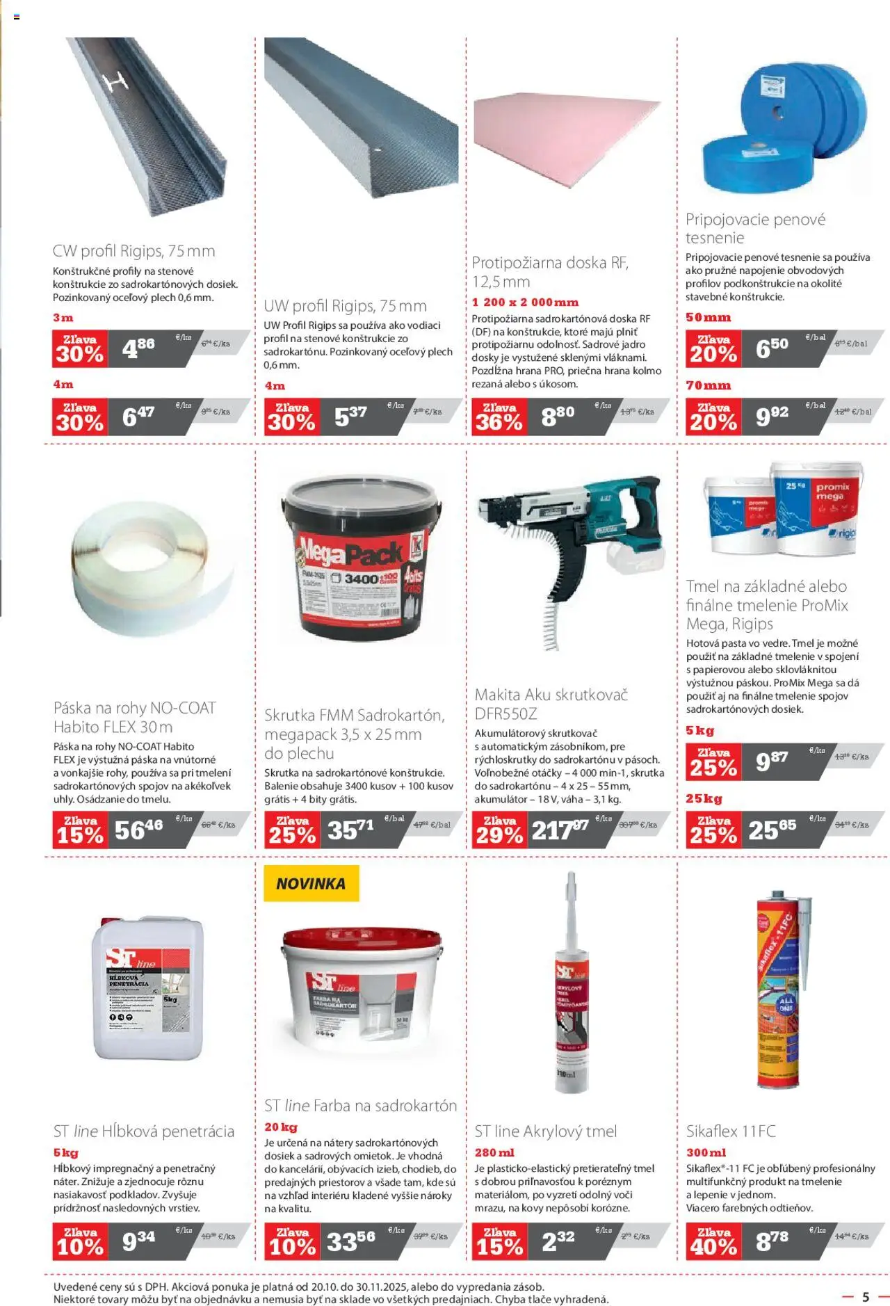 Nové STAVMAT STAVEBNINY akcie – leták je platný od 20.10.2025 | Strana: 5 | Produkty: Aku skrutkovač, Skrutkovač, Aku, Akumulátor