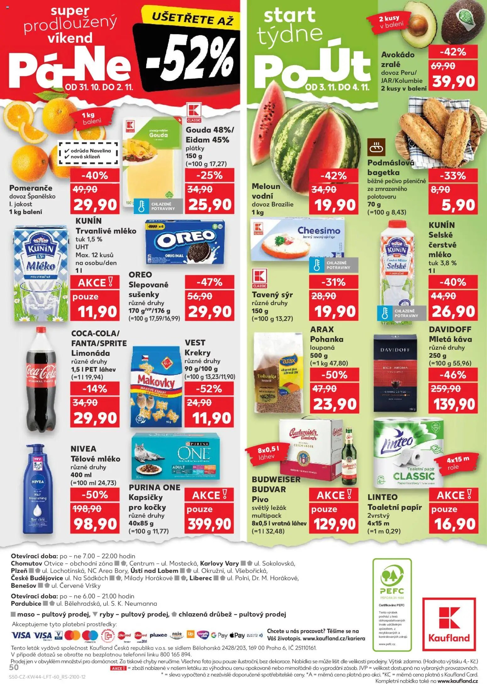 Kaufland leták - Plzeň od 29.10.2025 | Strana: 50 | Produkty: Gouda, Pivo, Kapsičky pro kočky, Pohanka