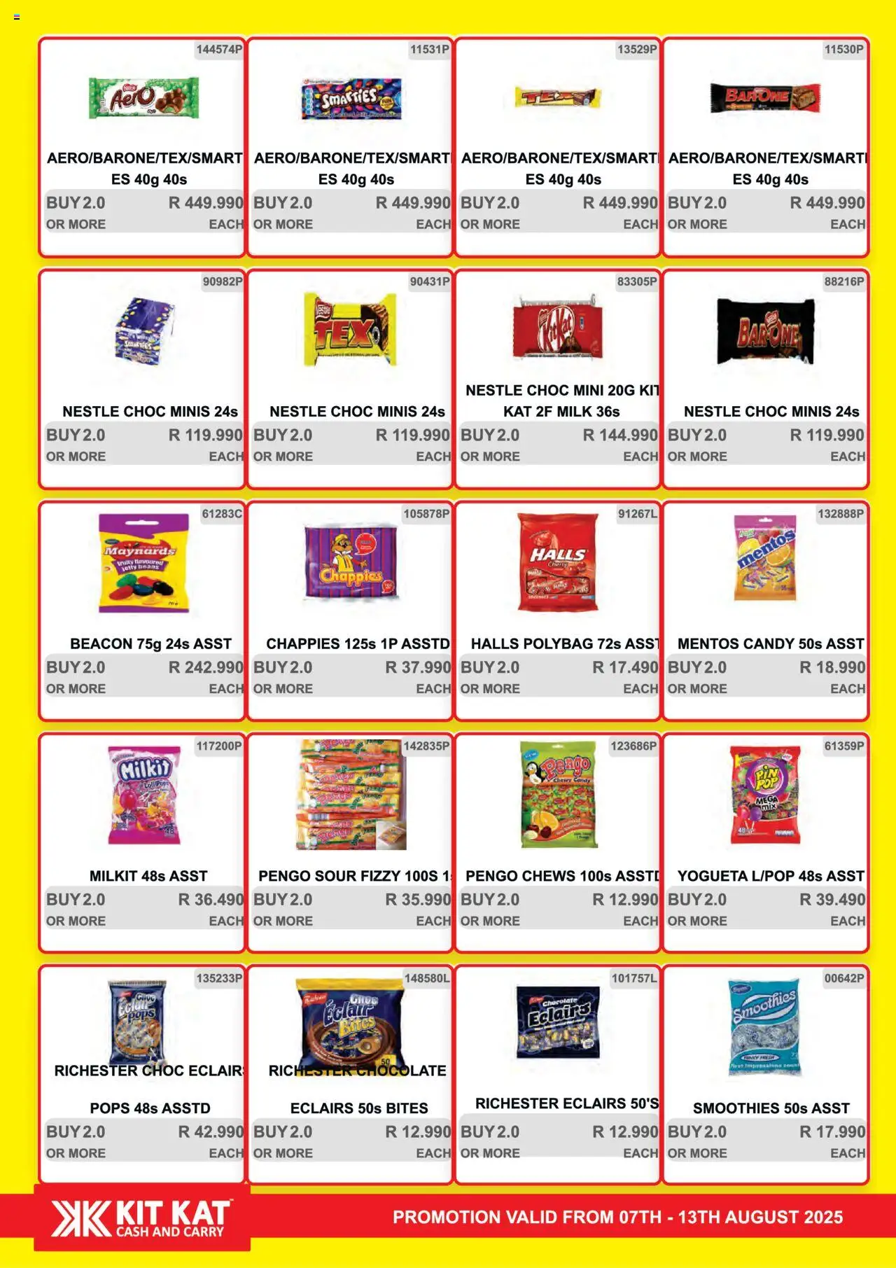 KIT KAT Cash & Carry Weekly Traders Special │ valid from 07.08.2025 | Page: 3 | Products: Beans, Milk, Chocolate