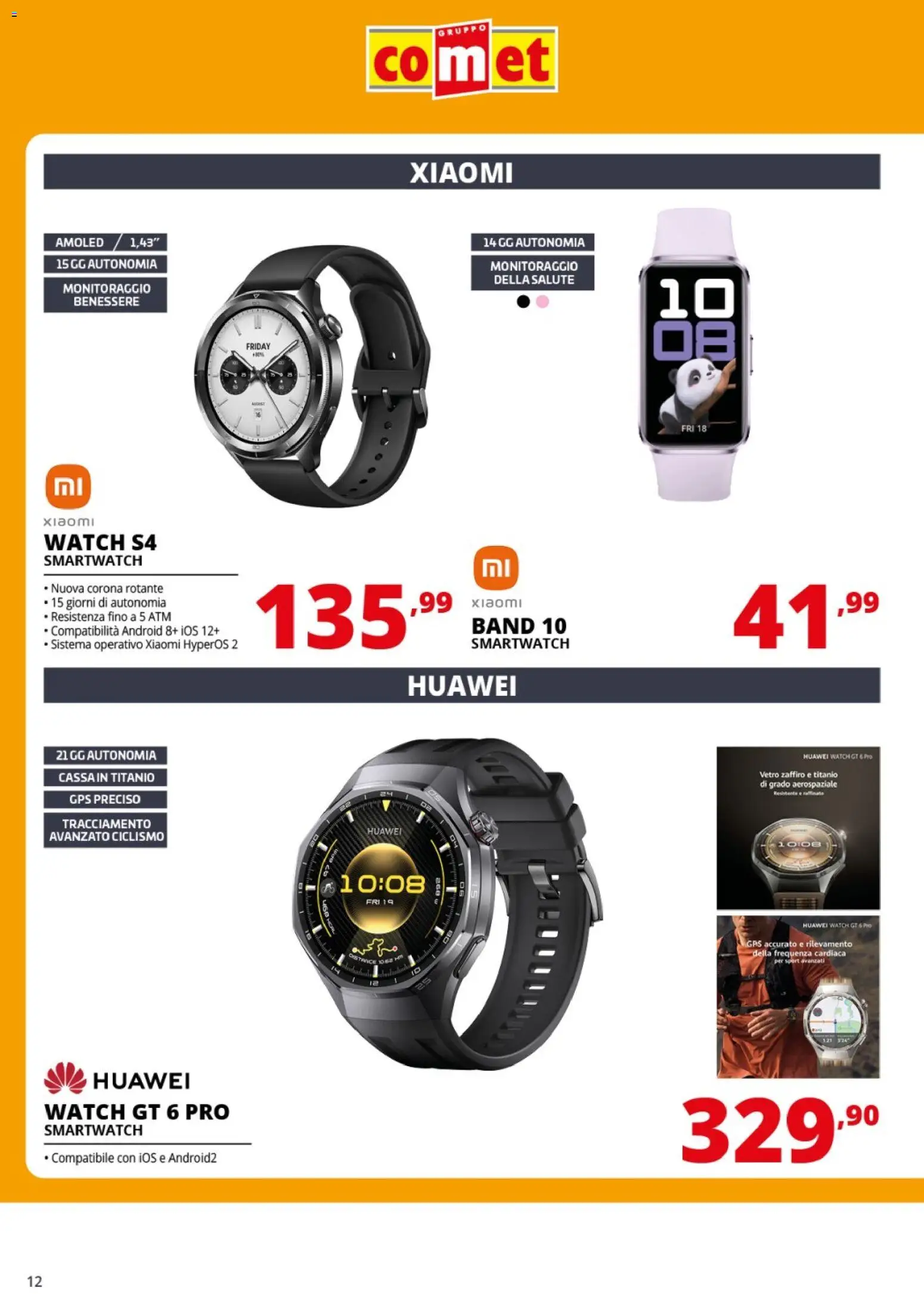 Volantino Comet del 20.03.2026 | Pagina: 12 | Prodotti: Xiaomi, Huawei, Smartwatch