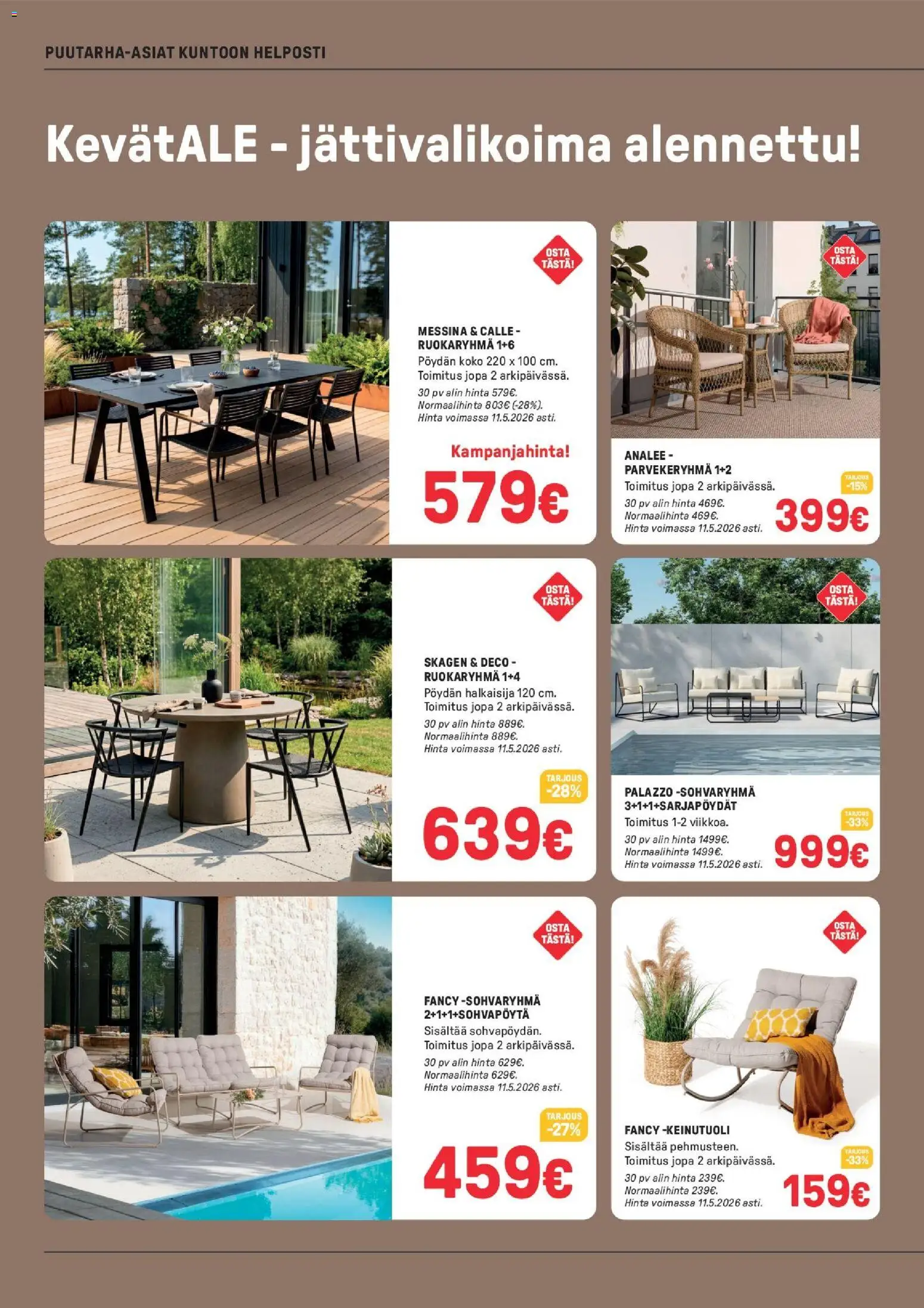 Masku tarjoukset – voimassa 28.04.2026 alkaen | Sivu: 6 | Tuotteet: Ruokaryhmä, Sohvaryhmä