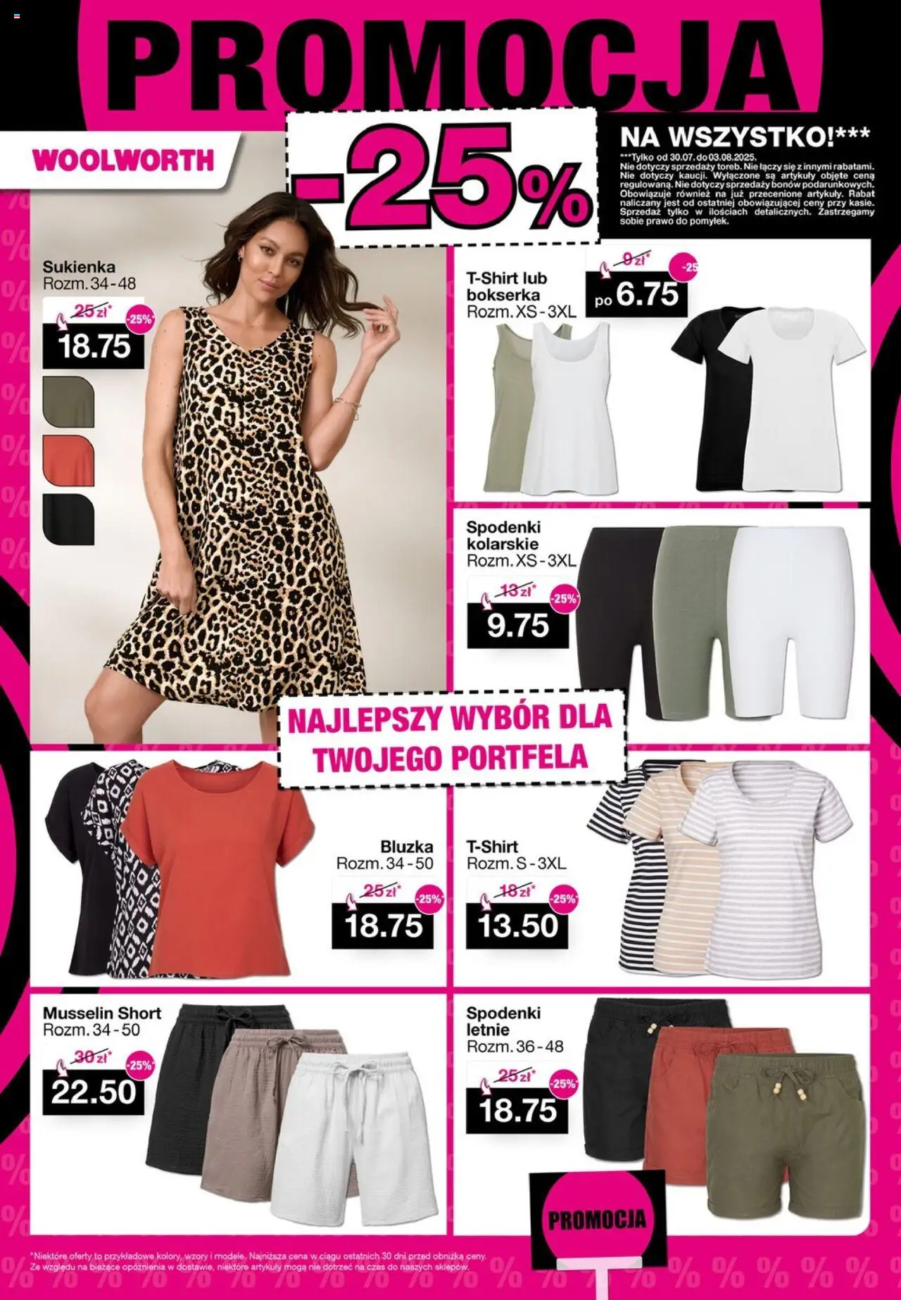 Woolworth Gazetka od 01.08.2025 | Strona: 19 | Produkty: Bluzka, Spodenki, Sukienka