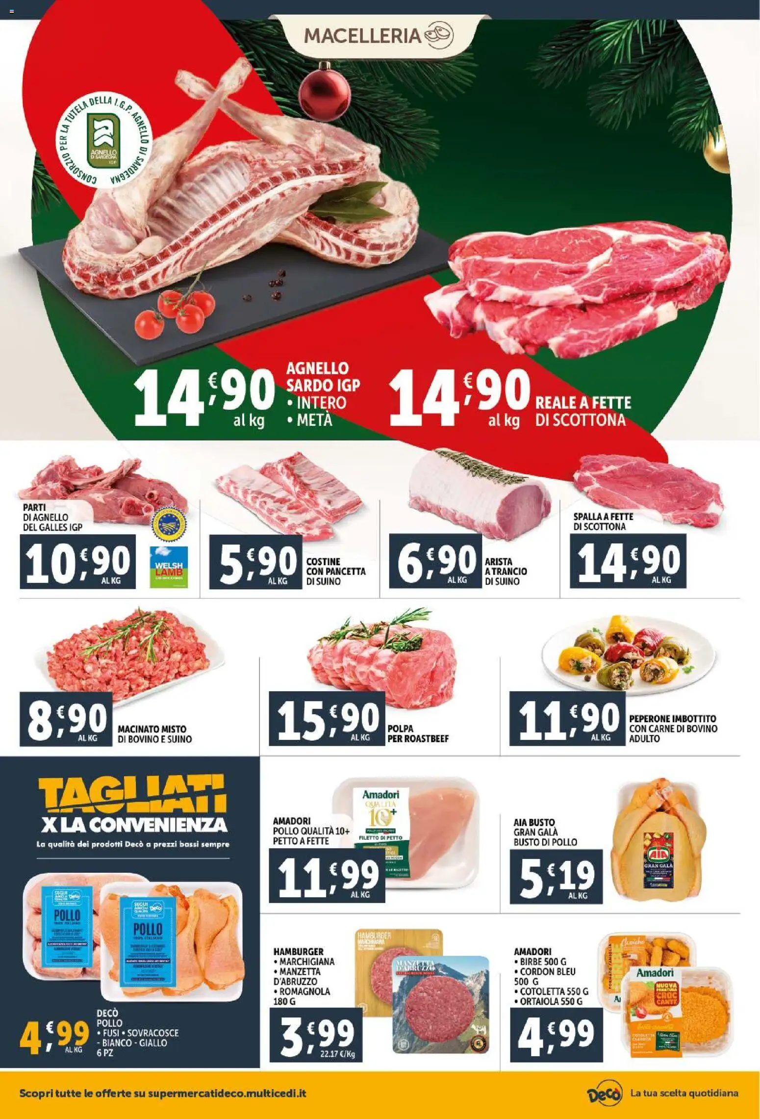 Volantino Decò del 15.12.2025 | Pagina: 12 | Prodotti: Pollo, Pancetta, Suino, Hamburger