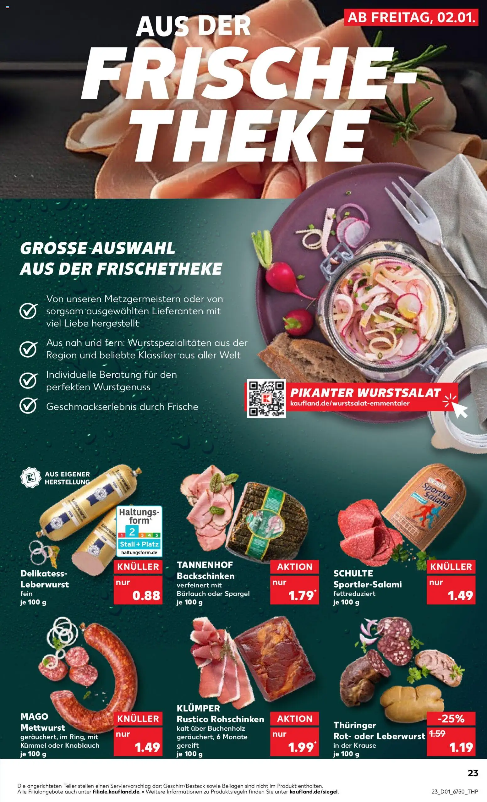 Kaufland Prospekt 	 – gültig ab 02.01.2026 | Seite: 23 | Produkte: Theke, Spargel, Knoblauch, Salami