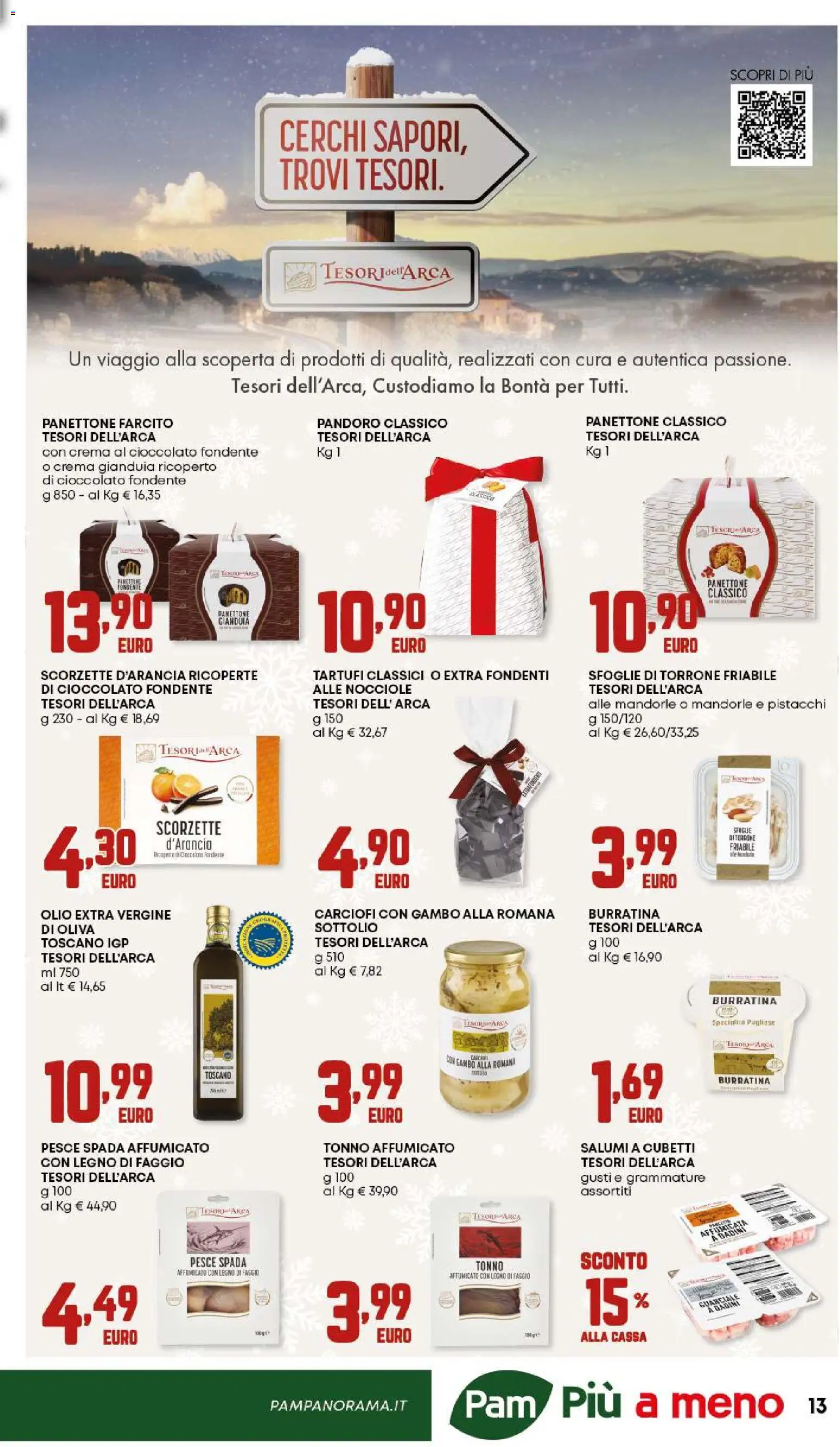 Volantino Panorama del 18.12.2025 | Pagina: 13 | Prodotti: Olio, Pandoro, Pesce spada, Guanciale