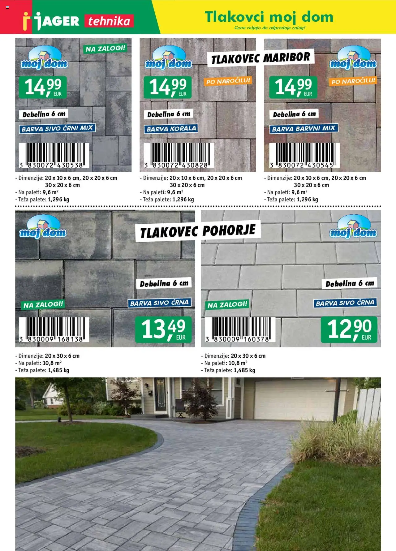 Novi Jager katalog ponudbe – veljaven od 14.04.2025 | Stran: 3 | Izdelki: Teza, Barva, Tlakovec