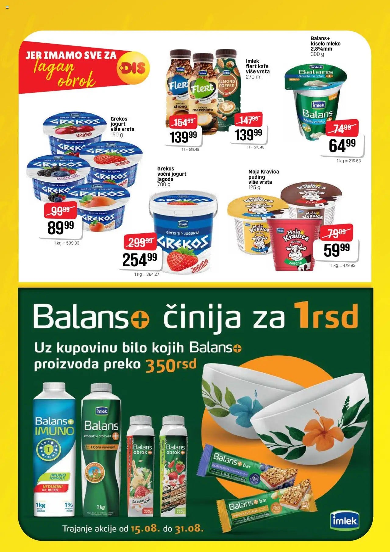 DIS katalog - važi od 15.08.2025 | Strana: 11 | Proizvode: Kiselo mleko, Jagoda, Moja kravica, Voćni jogurt