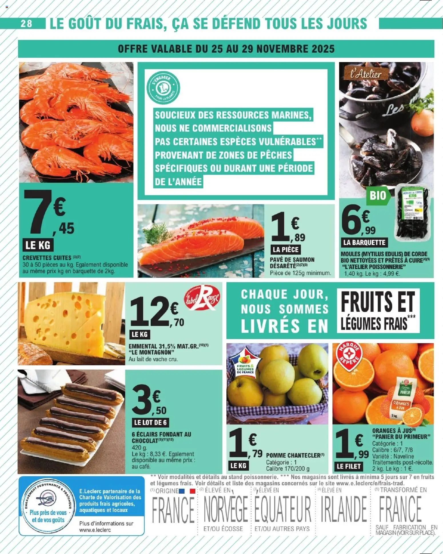 {H1} | Page: 28 | Produits: Pavé de saumon, Orange, Panier, Jus