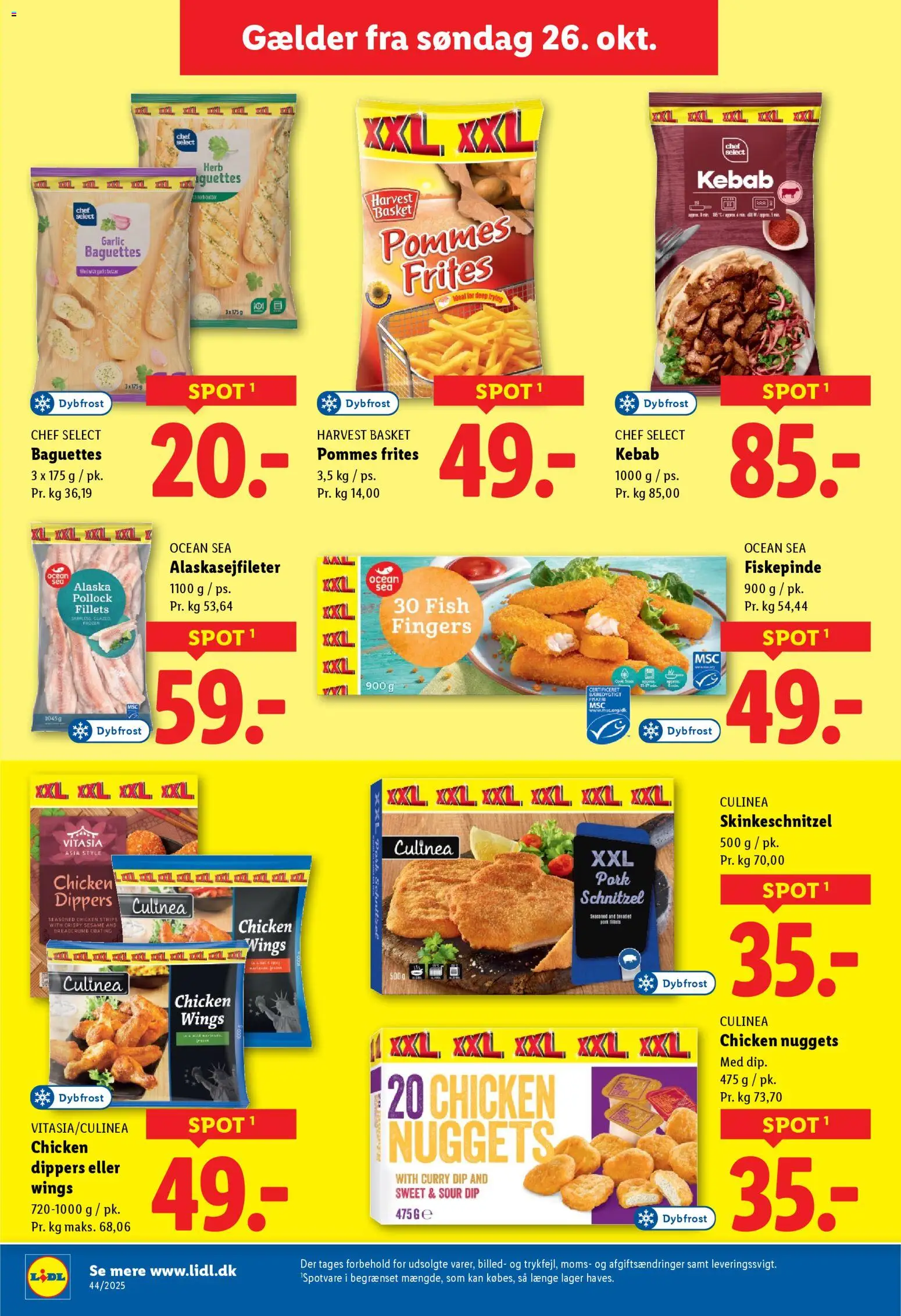 Lidl tilbudsavis – gyldig fra 26.10.2025 | Side: 9 | Produkter: Pommes frites, Nuggets, Kebab, Søm
