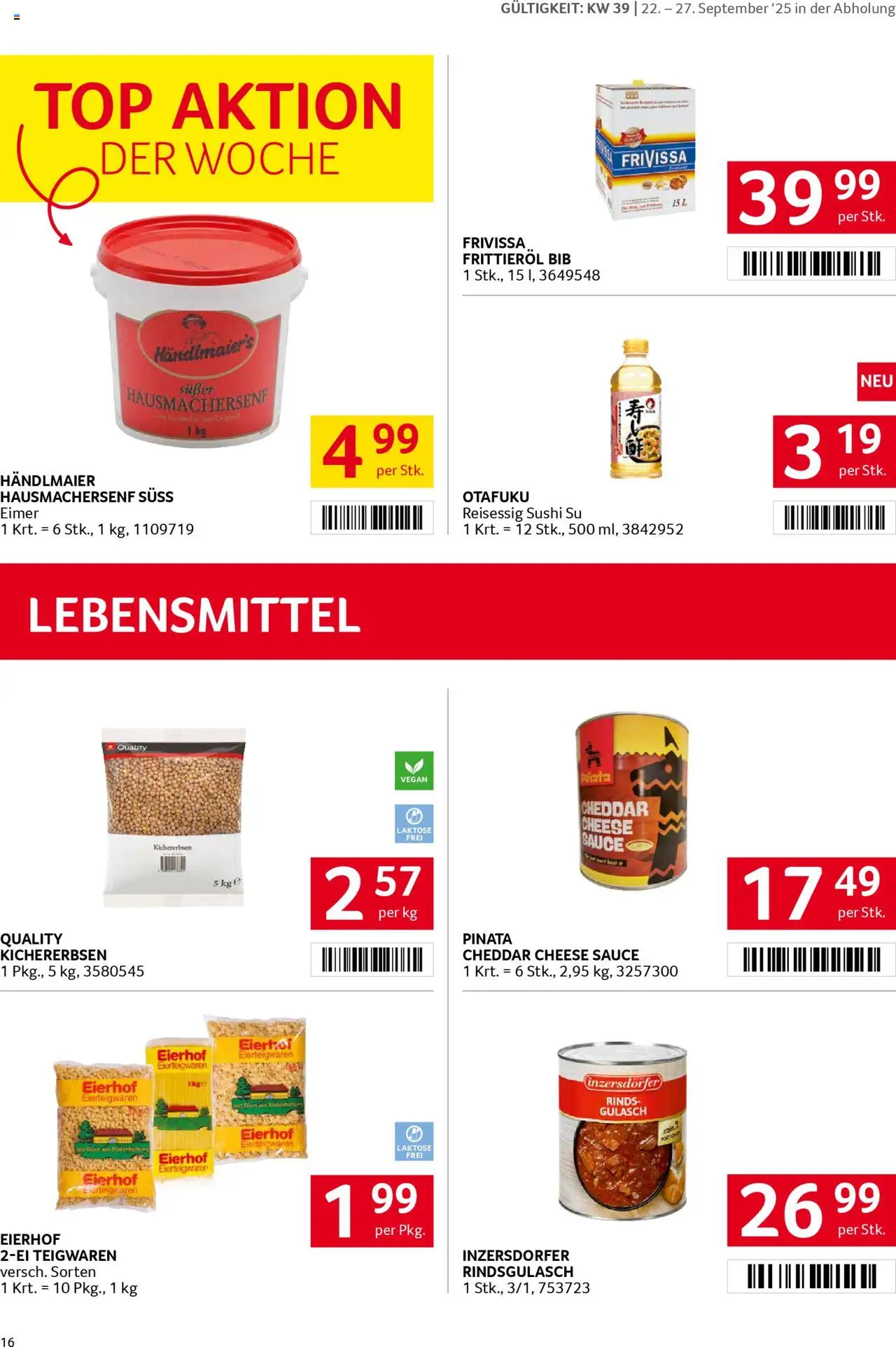 Transgourmet Flugblatt gültig ab 22.09.2025 | Seite: 14 | Produkte: Libacomb, Huile à frire