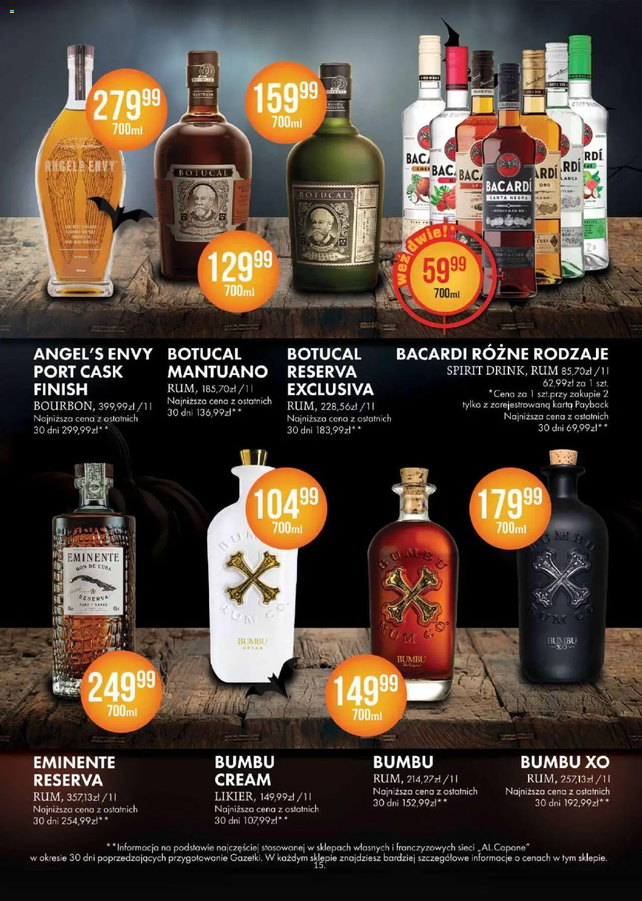 Al.Capone Gazetka od 13.10.2025 | Strona: 15 | Produkty: Karta, Rum, Finish