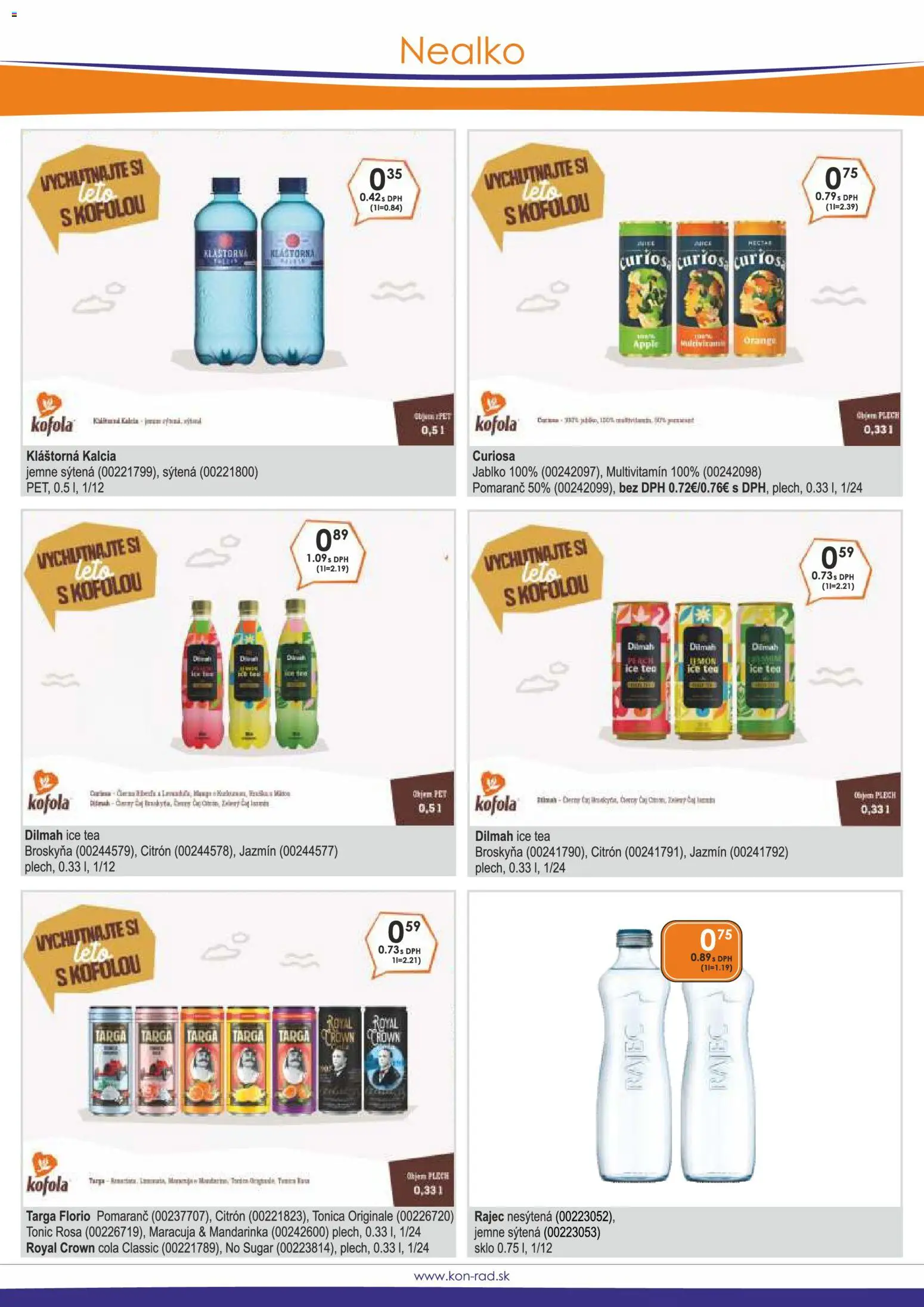 Nové KON - RAD akcie – leták je platný od 01.04.2026 | Strana: 29 | Produkty: Rajec, Apple, Kofola, Cola