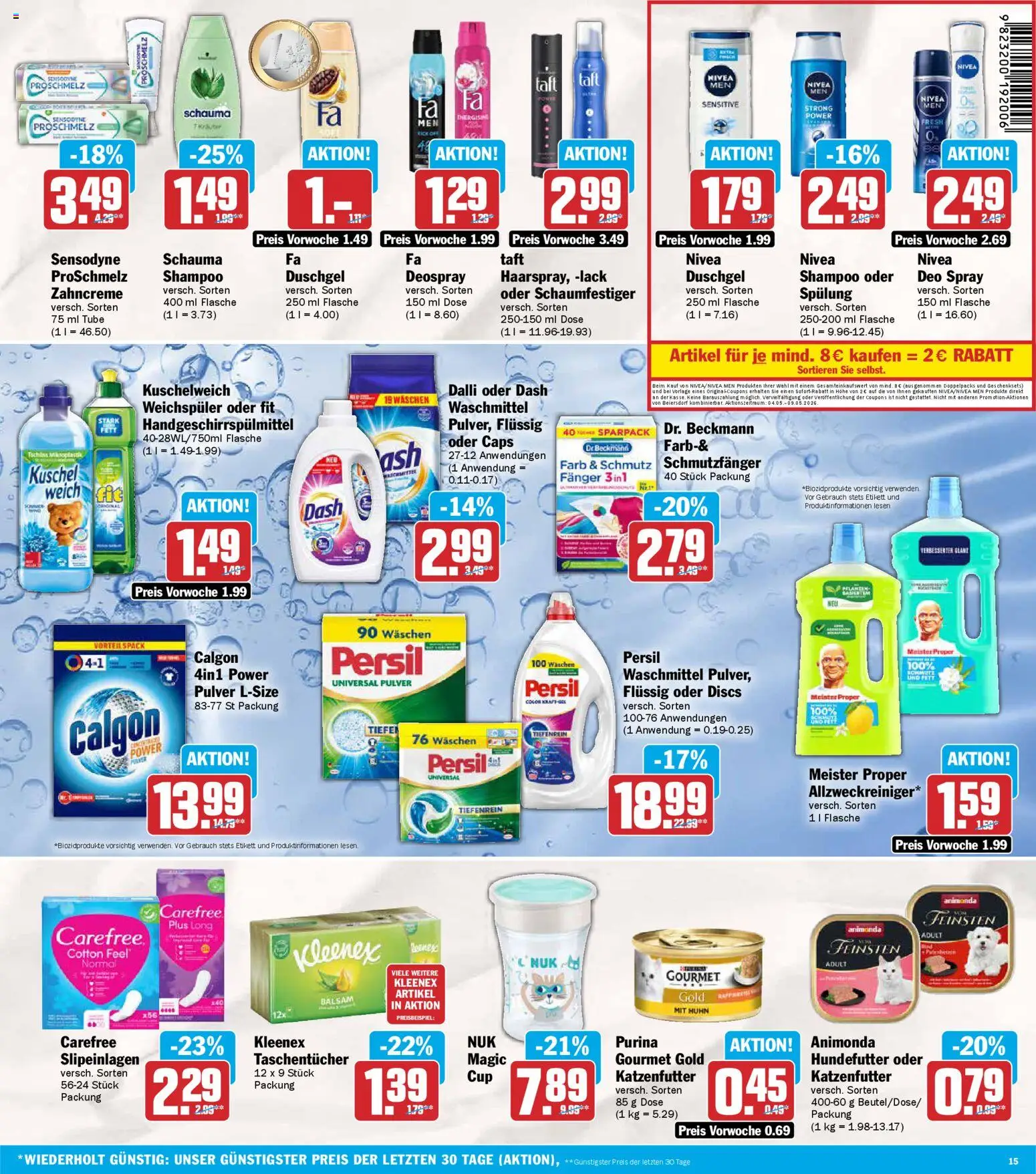 AEZ Prospekt 	 – gültig ab 04.05.2026 | Seite: 15 | Produkte: Shampoo, Spülung, Duschgel, Persil