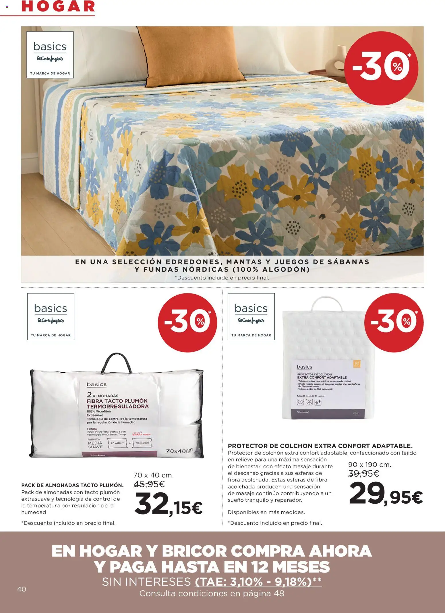 Hipercor catálogo │ válido desde el 09.04.2026 | Página: 40 | Productos: Colchon, Funda