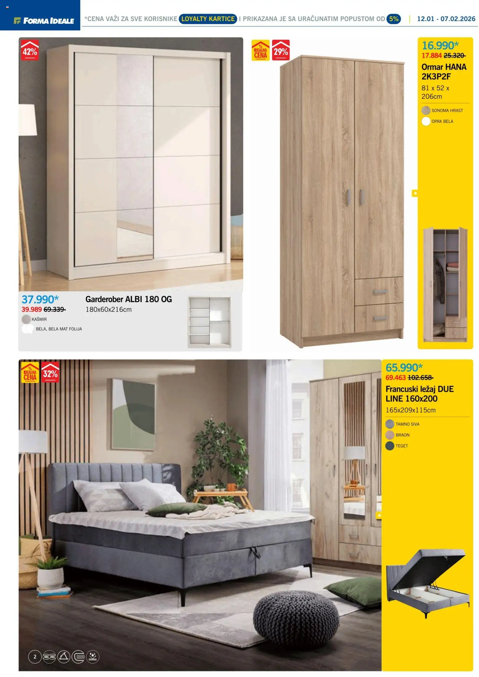 Forma Ideale katalog - važi od 12.01.2026 | Strana: 6 | Proizvode: Ormar, Francuski ležaj