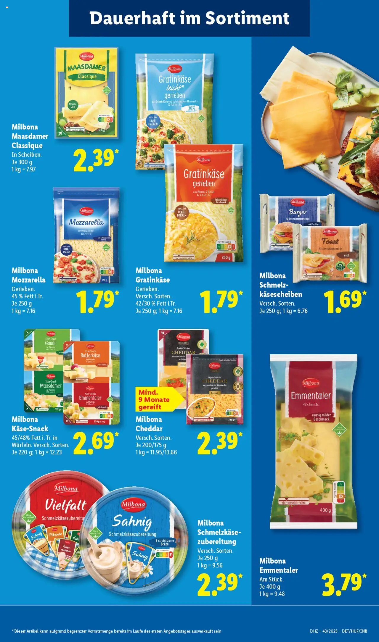 Lidl Prospekt Nagold – gültig ab 20.10.2025 | Seite: 13 | Produkte: Toast, Mozzarella, Gouda, Edamer