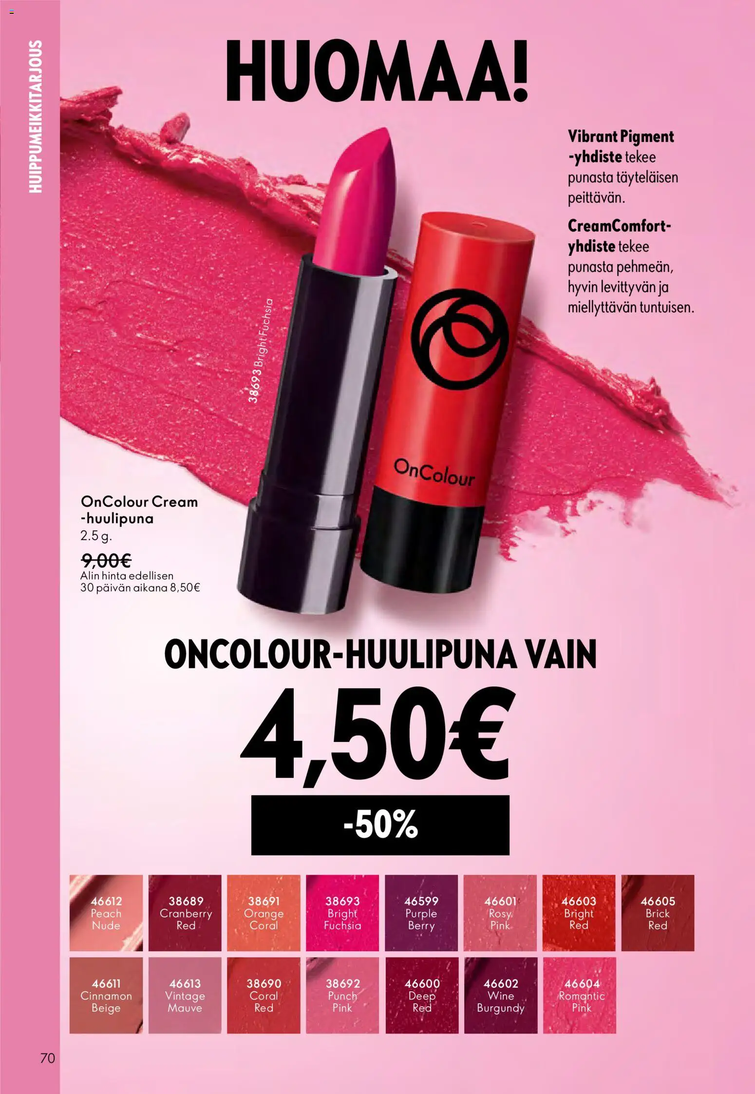 Oriflame - Esite 03 – voimassa 18.02.2026 alkaen | Sivu: 70 | Tuotteet: Huulipuna