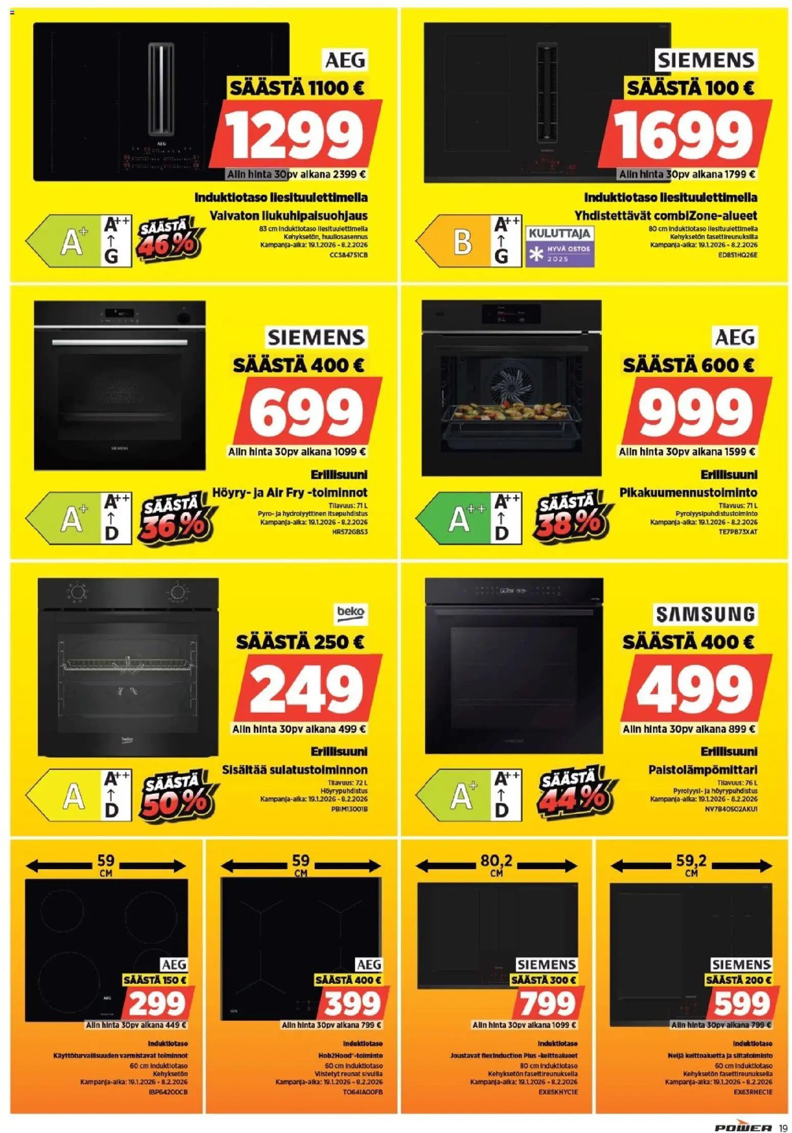 Power - POWER HINTAAN Viikon mainoslehti – voimassa 01.12.2026 alkaen | Sivu: 22 | Tuotteet: Induktiotaso, Erillisuuni