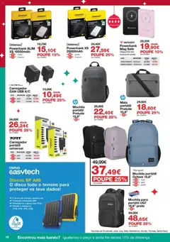 Pré-visualização Staples - Folheto Natal 2025 válido de 03.12.2025 | Página: 16 | Produtos: Agua, Mochila, USB, Pó